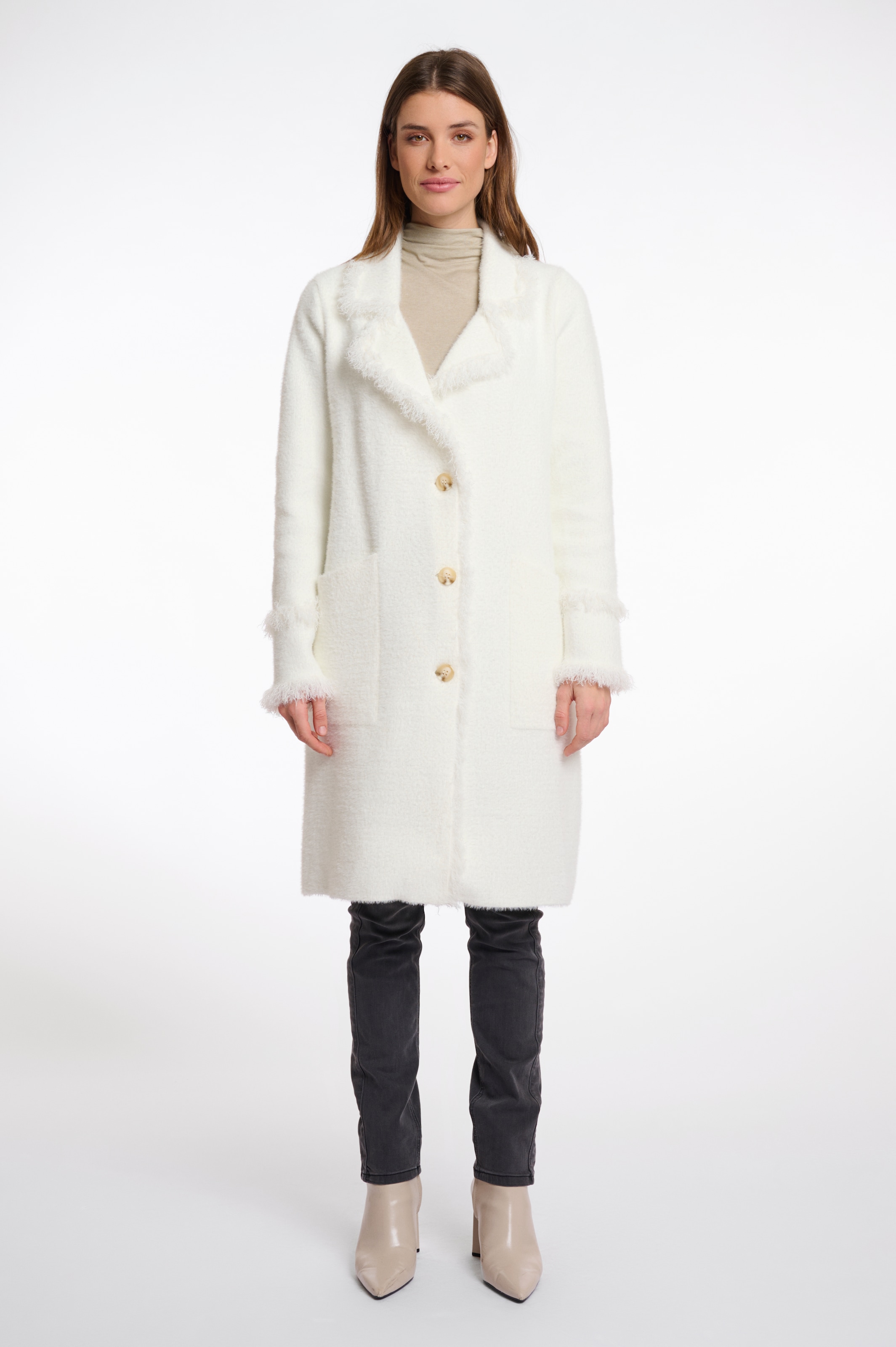 Rino & Pelle Cardigan long »CATENA« avec détails à franges et boutons