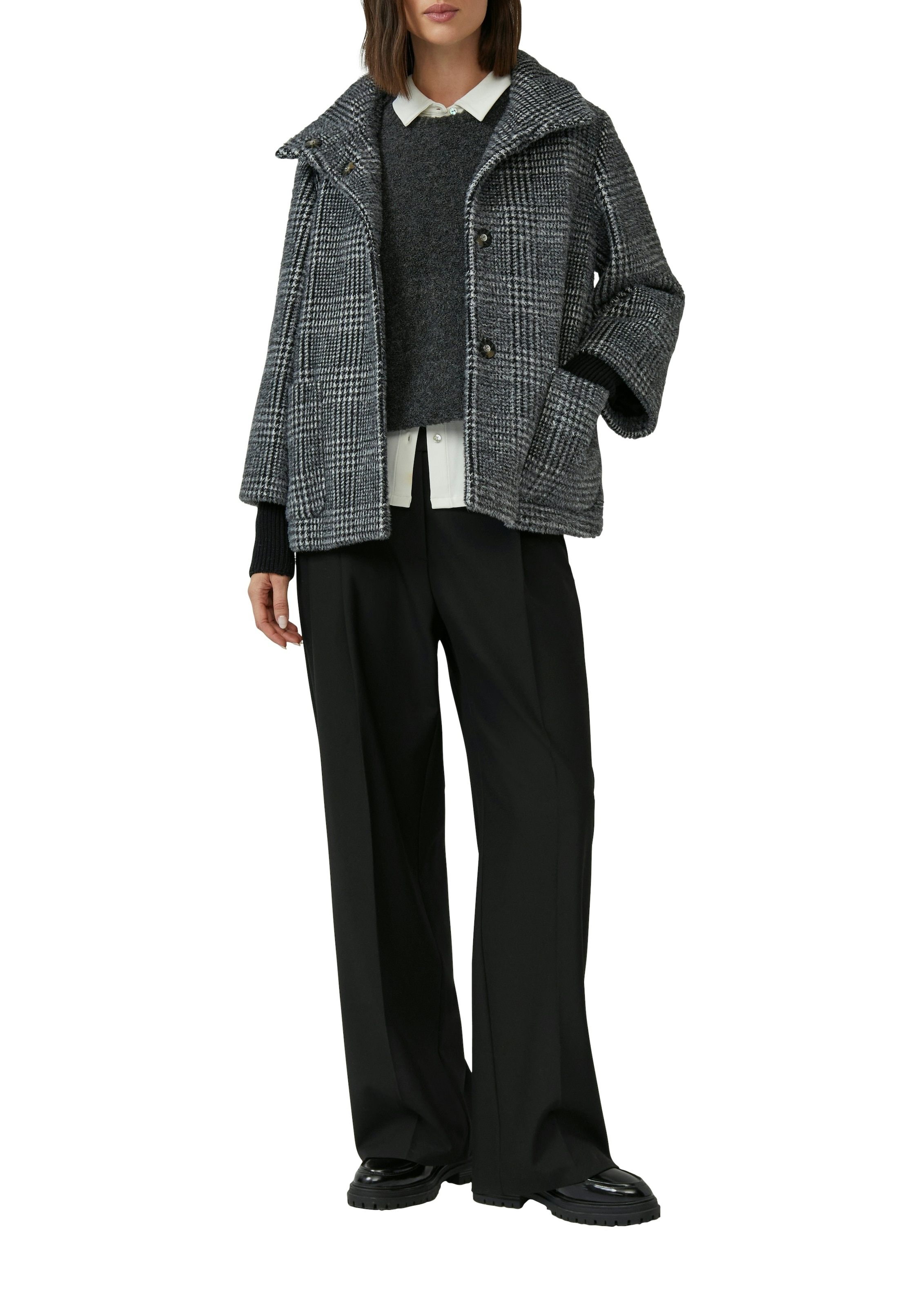 s.Oliver BLACK LABEL Outdoorjacke ohne Kapuze mit hochschliessendem Kragen