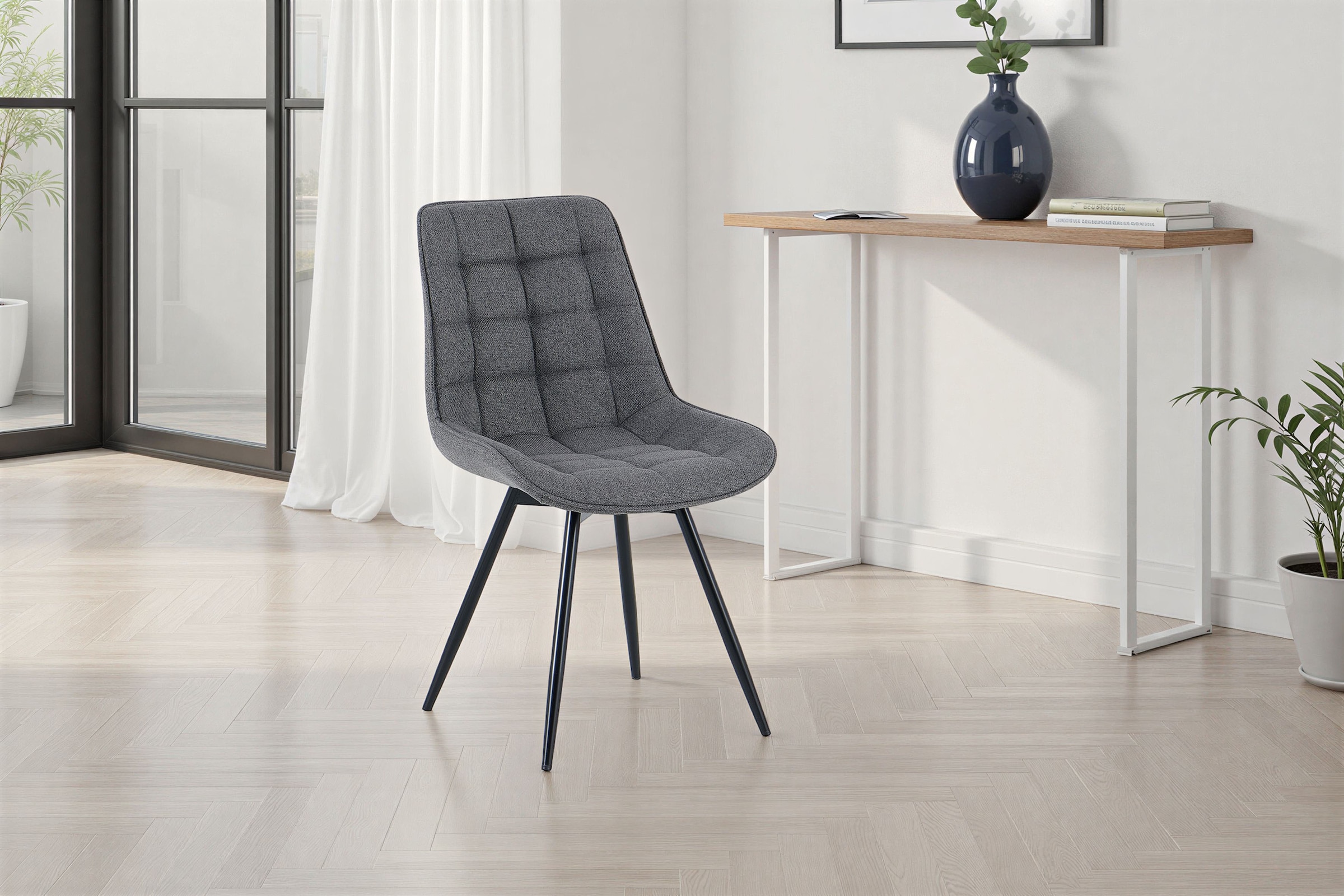 GOODproduct Chaise de salle à manger »Catania« (Set) 2 cuisbequemer Stuhl, 360 Grad drehbar in verschiedenen Stoffen und Farben.