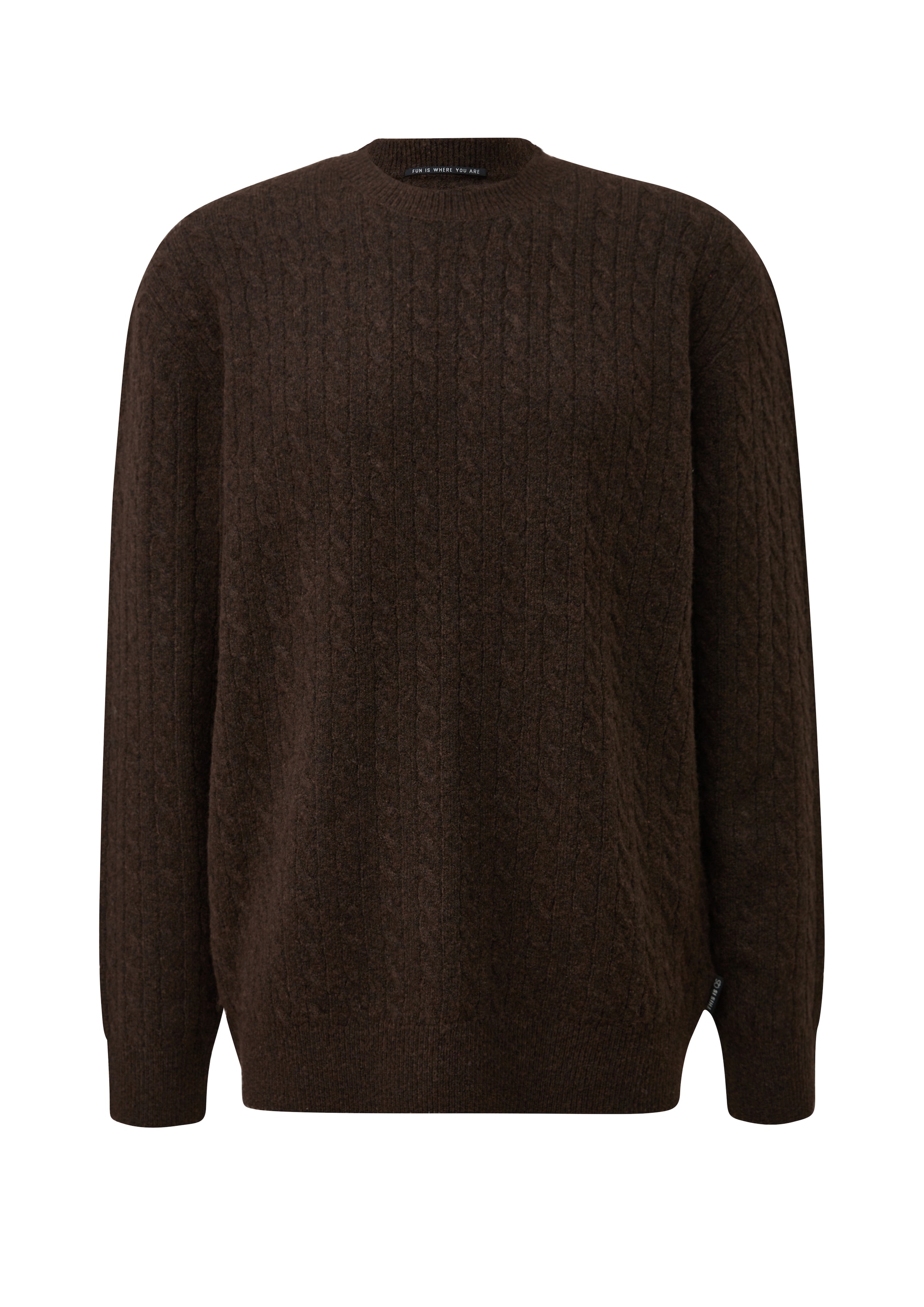 QS Strickpullover Winterpullover mit Zopfmuster