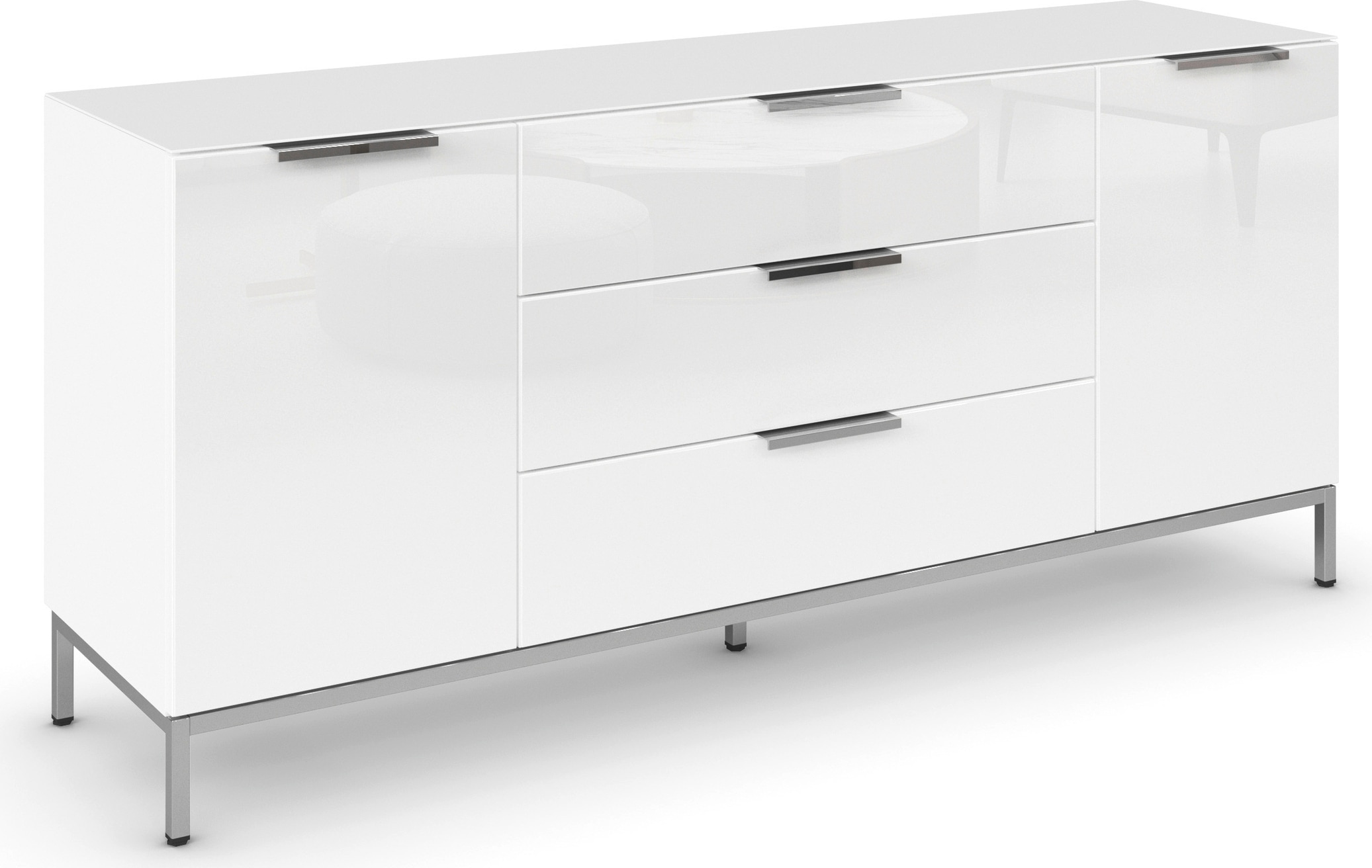 rauch Kombikommode »Kommode Türkommode Sideboard Kombikommode FLIPP mit Glasfront« Breite 160 cm mit 2 Einlegeböden,  2-türig, 3 Schubladen, Soft-Close-Funktion, Oberboden und Front Glas
