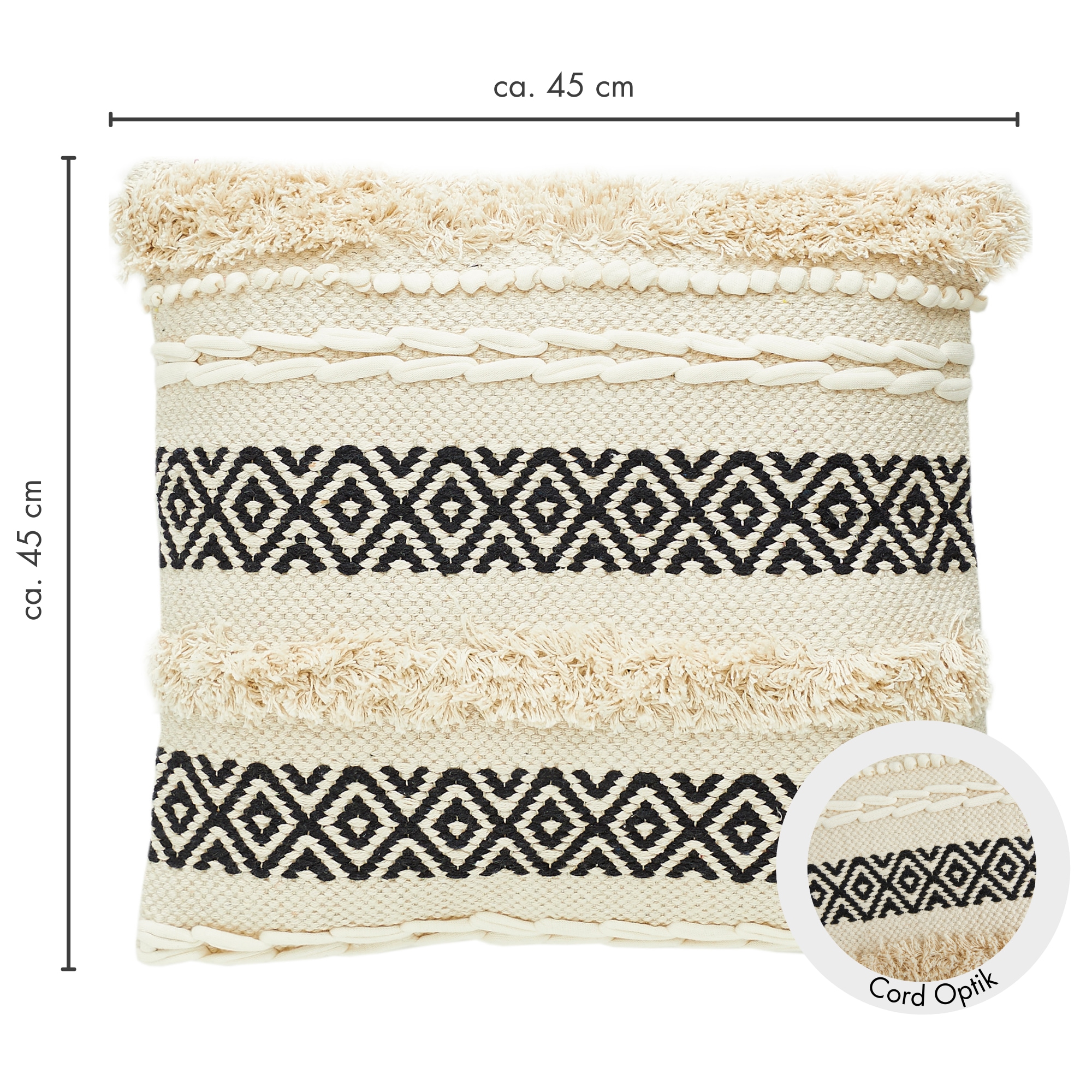 Andiamo Dekokissen »Livia« Ethnomuster, gestreift, Kissenhülle mit Füllung, eckig, 45x45 cm