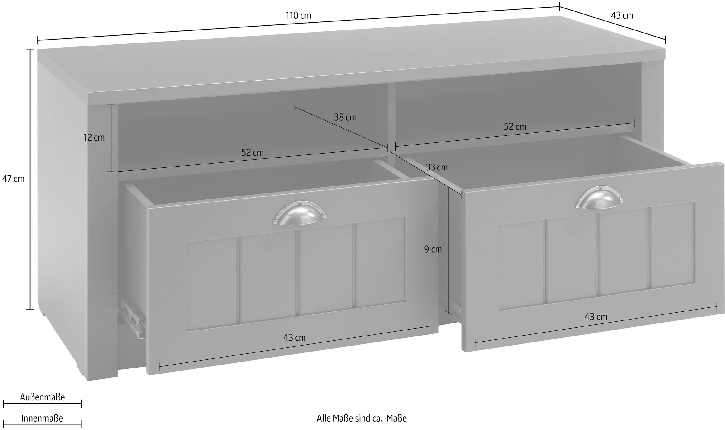 Home affaire Armoire à chaussures »ASCOT« Breite ca. 110 cm