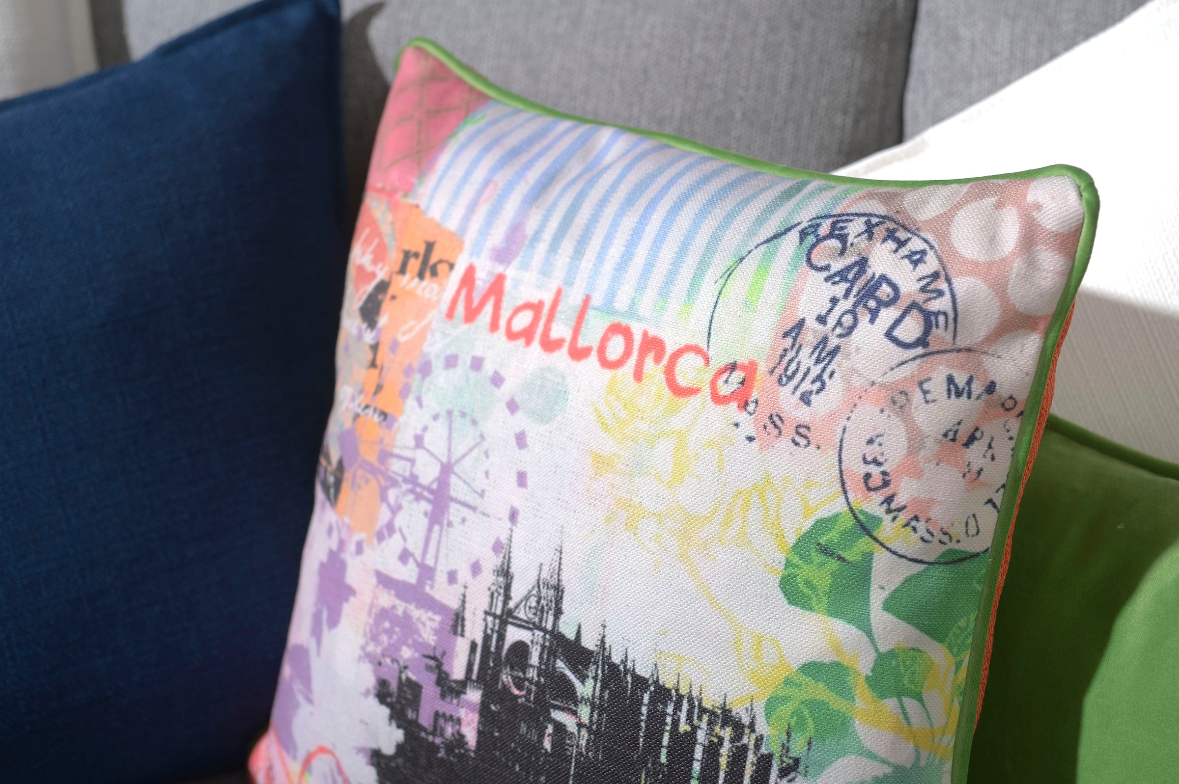 H.O.C.K. Dekokissen »Lieblingsstädte MALLORCA« mit Mallorca-Motiv, Wendekissenhülle mit Füllung, 1 Stück