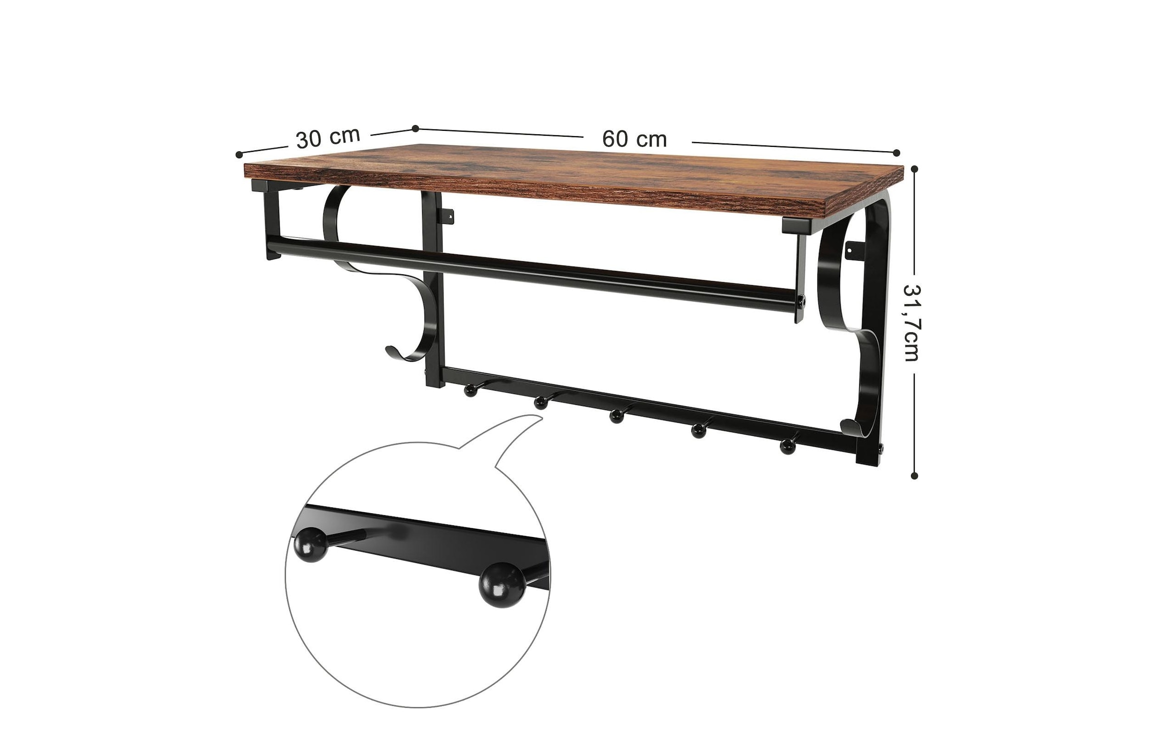 VASAGLE Étagère murale »Industrial Look 6«