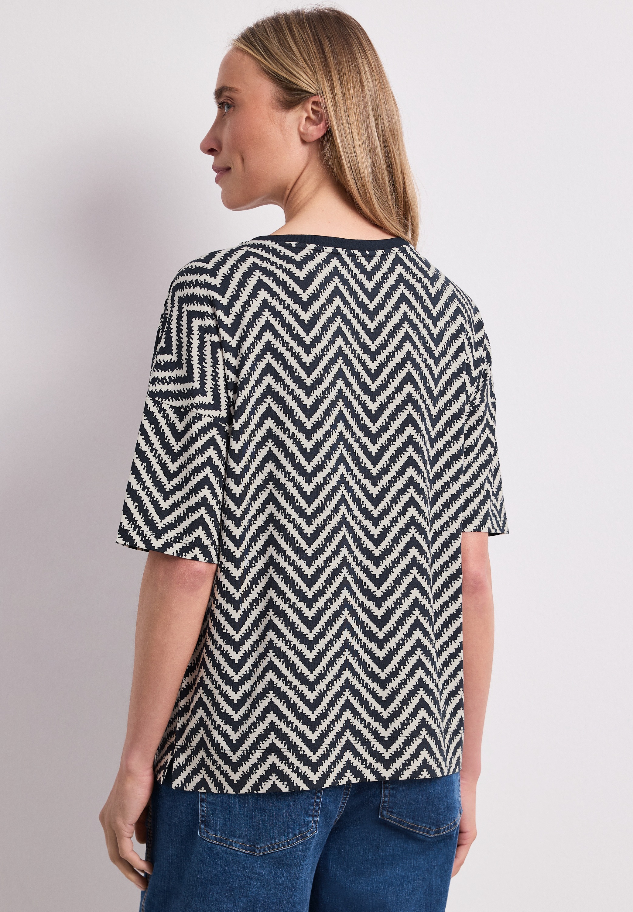 STREET ONE Haut de chemise t-shirt d'été avec imprimé allover
