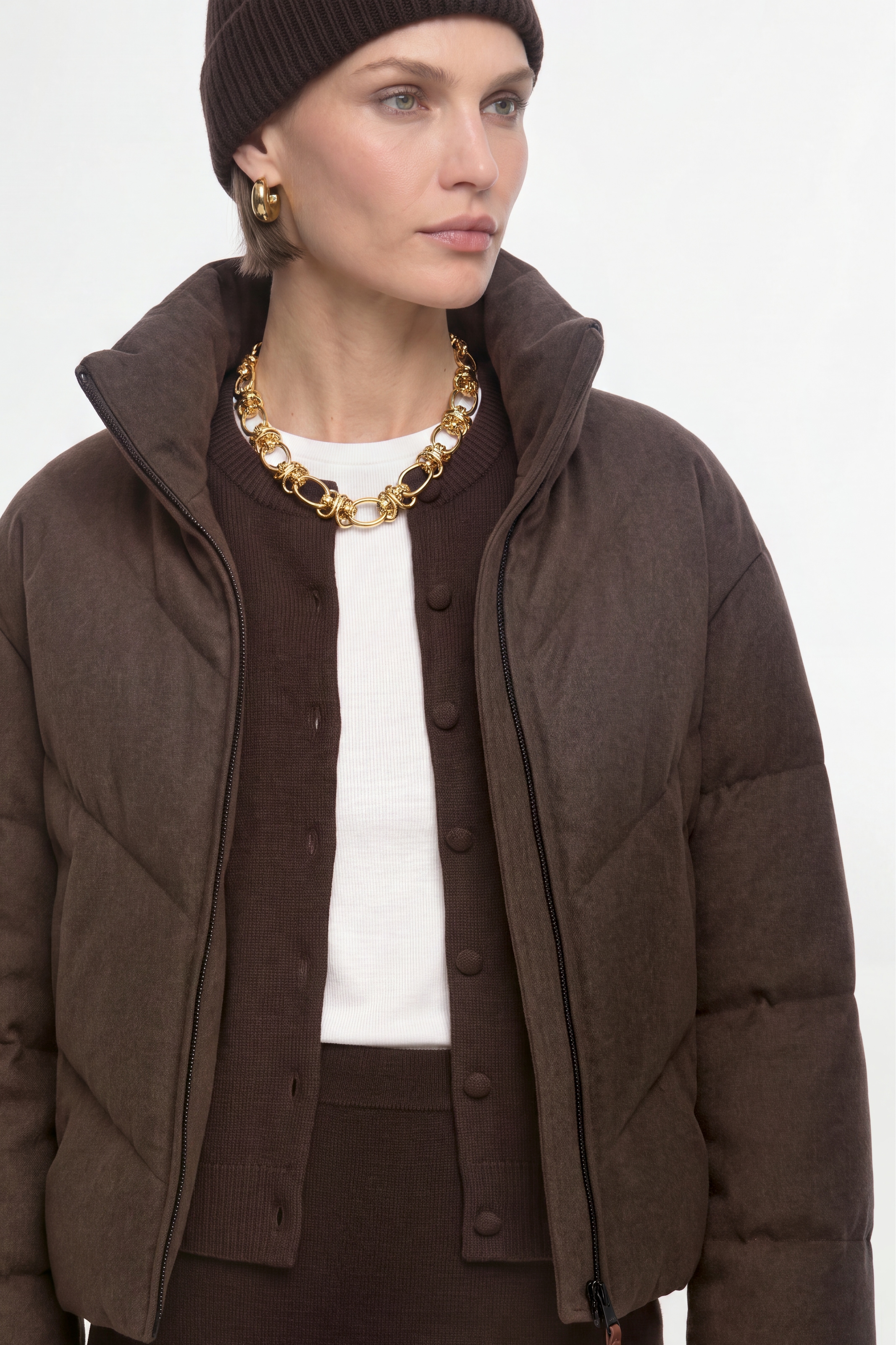 RICHROYAL Steppjacke ohne Kapuze aus Woll-Mix, Regular fit mit Stehkragen