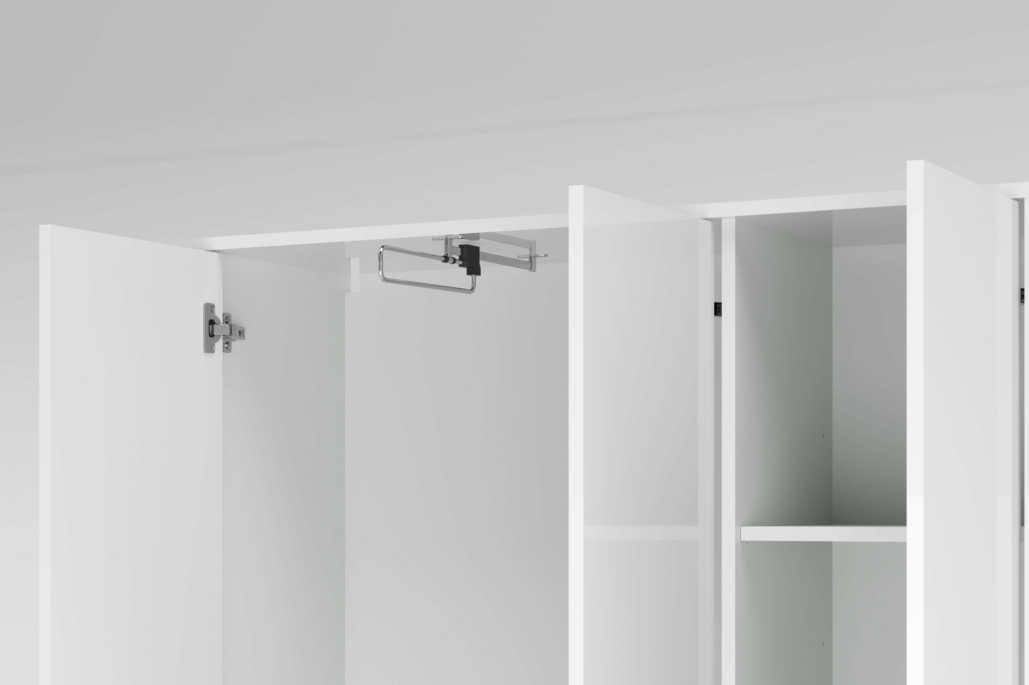 Home affaire Armoire multi-usages »JOLLY, Stauraumschrank , Breite 107 cm , Höhe 178 cm« 1 cuis tlg. 3 Türen,1 kl.+3 grosse Böden,1 Auszugsstange,Schrank Hochglanz lackiert