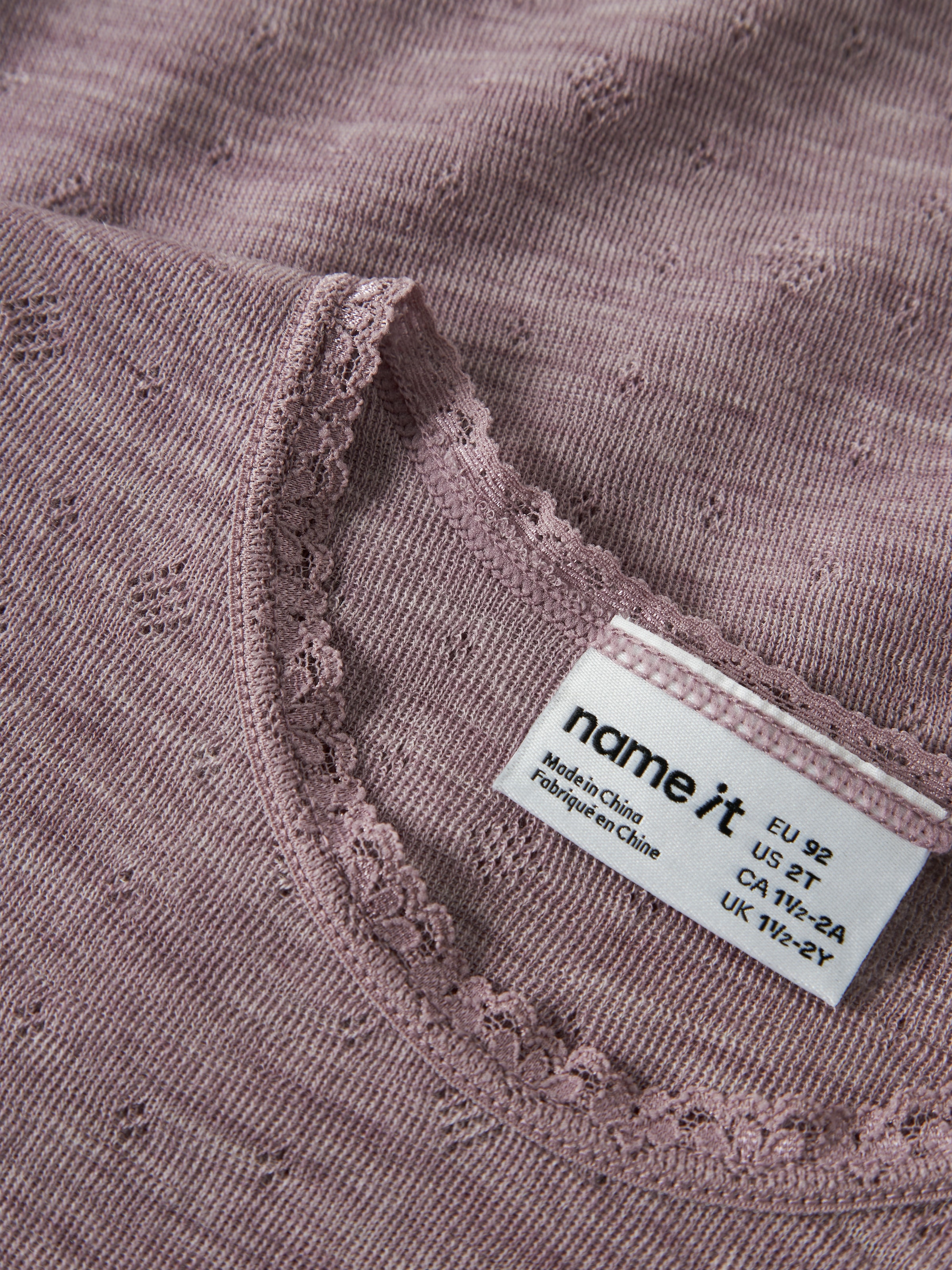 Name It T-shirt à manches longues »NMFWANG WOOL NEEDLE LS TOP SOLID NOOS« en pure laine mérinos