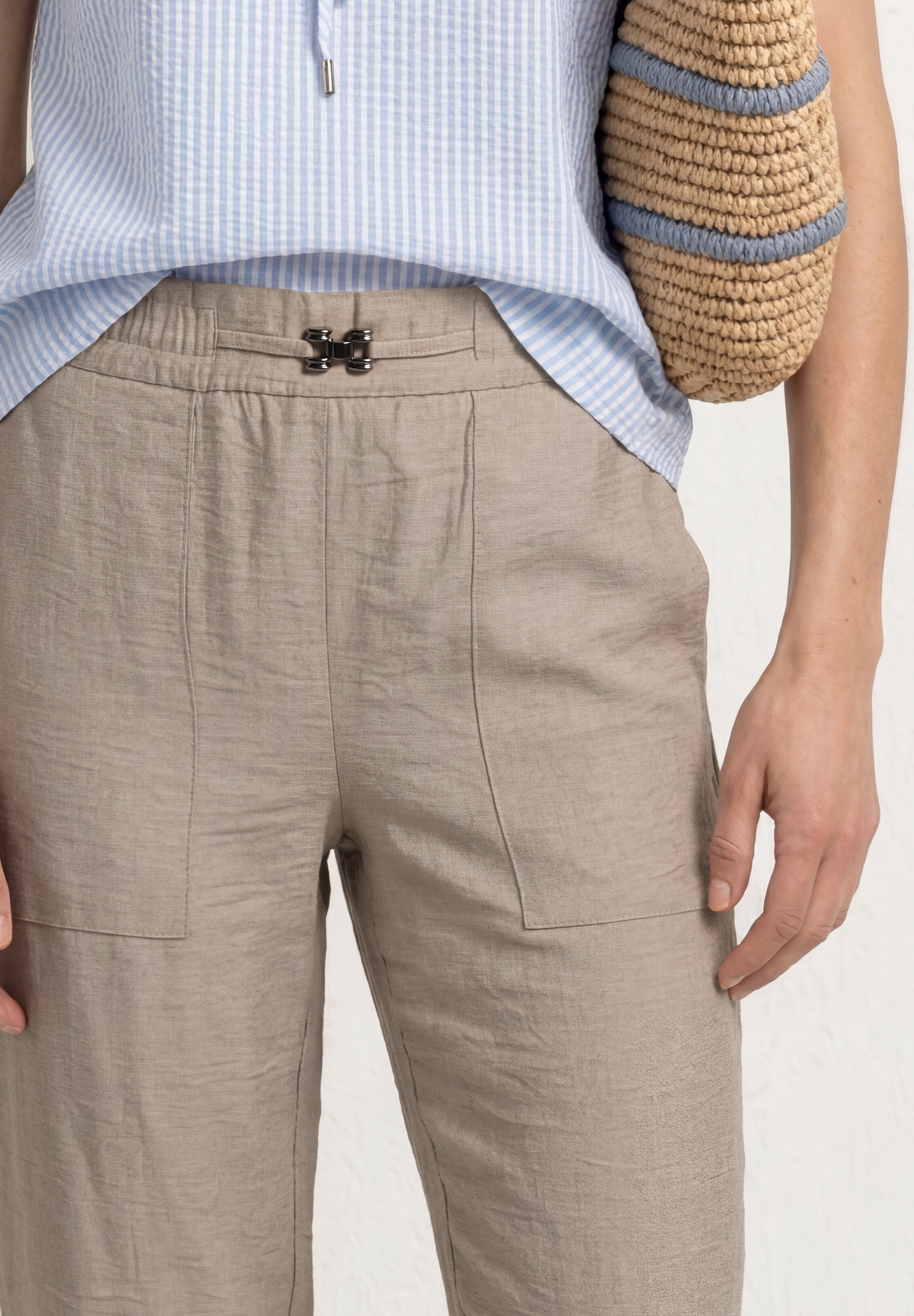 STREET ONE Pantalon en tissu »Style Bonny«  pantalon slim leg en coupe loose avec détail ceinture