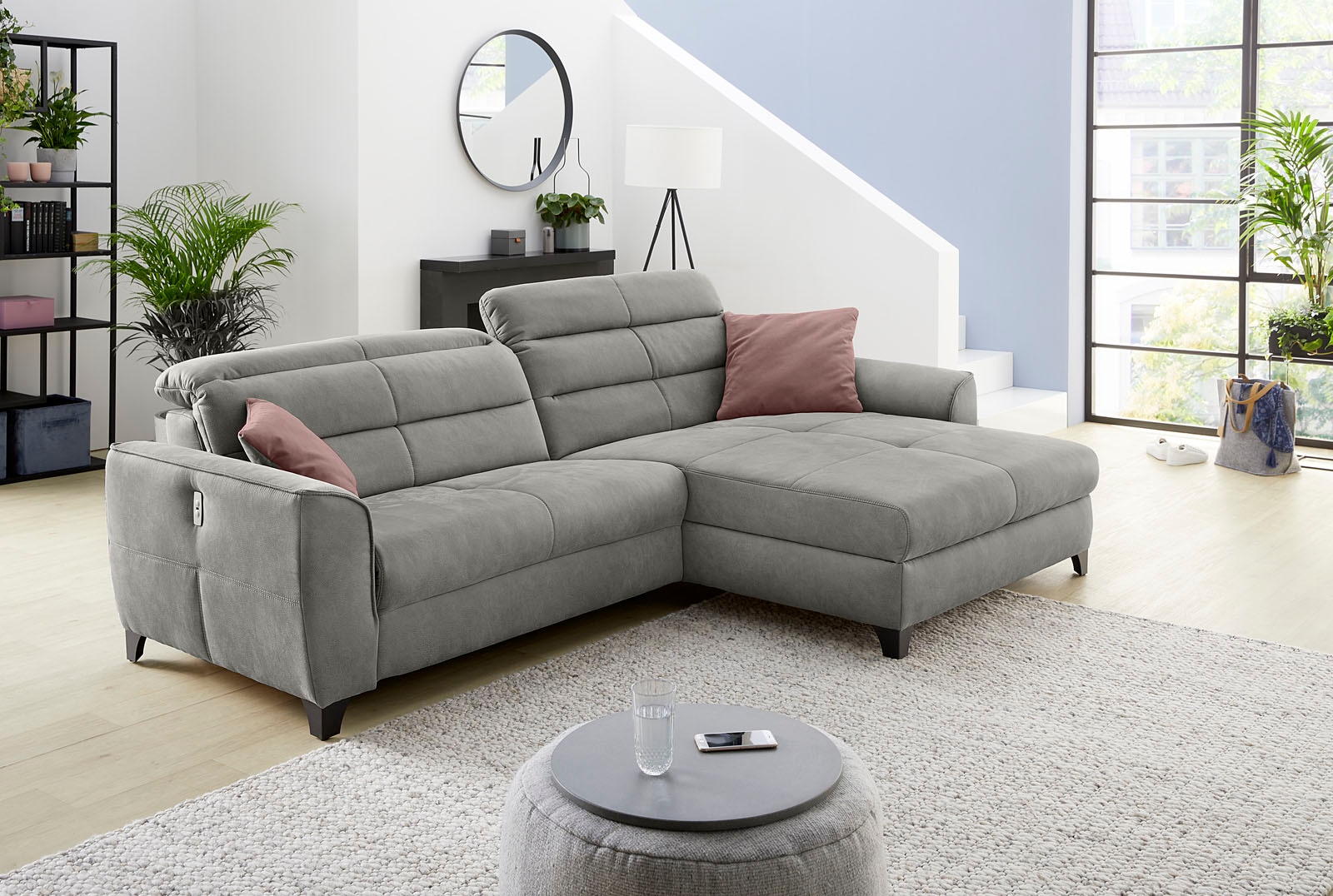 Jockenhöfer Gruppe Ecksofa »Double One L-Form, B: 288 cm, 2x120 cm breite, elektr. Relaxfunktionen« mit 2x 120cm breiten, elektromotorischen Relaxfunktionen
