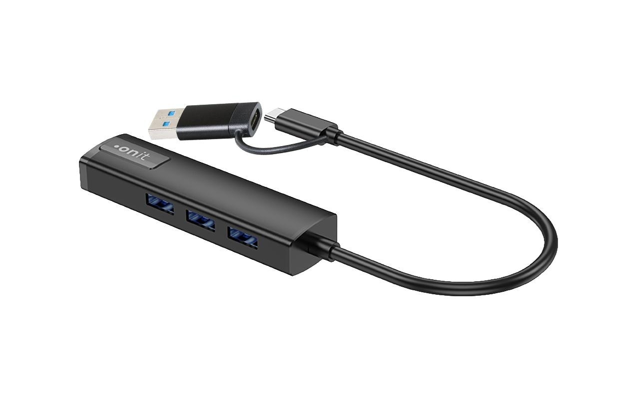 onit USB-Adapter »USB-Hub C/A – 3A1RJ45«