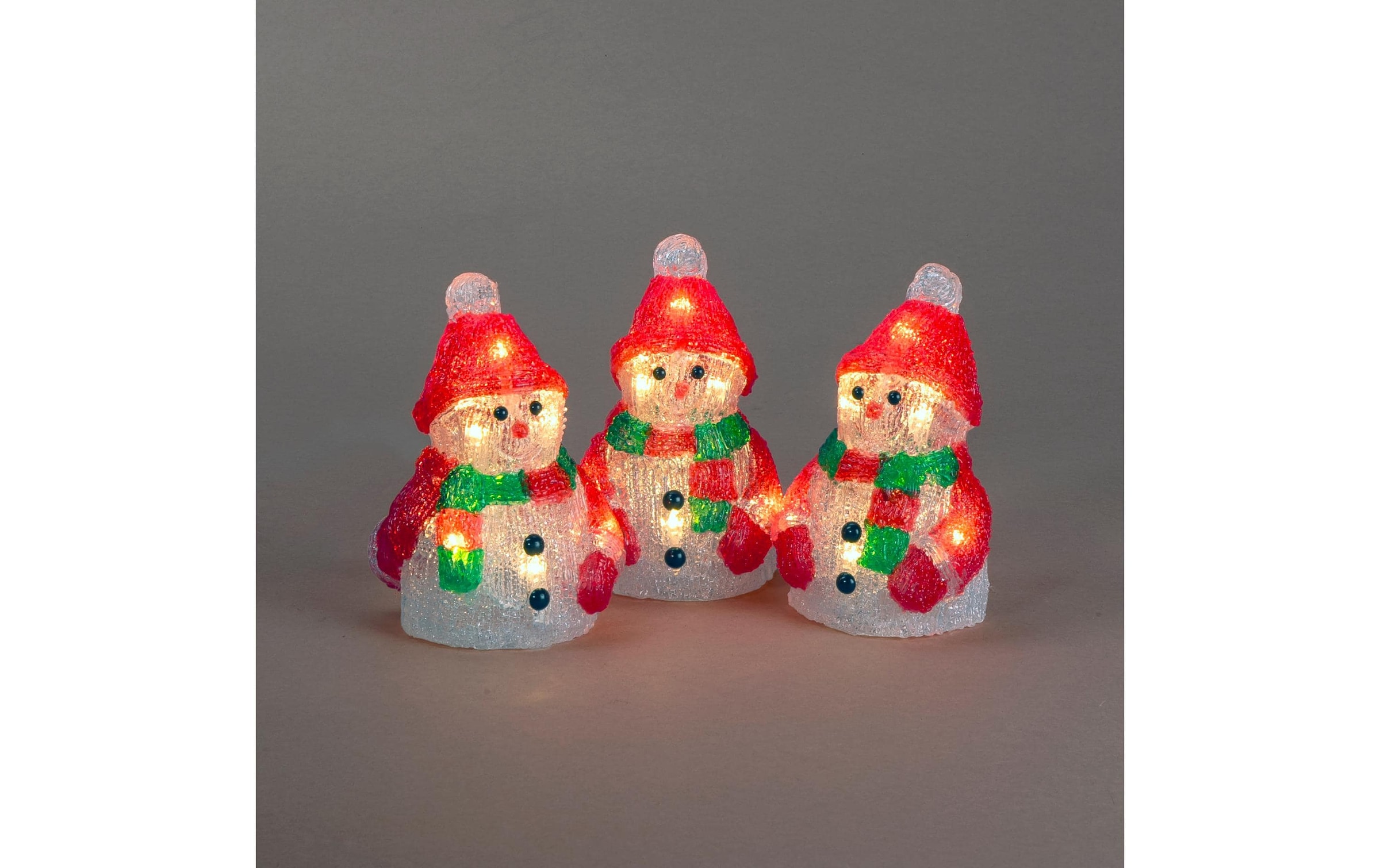 KONSTSMIDE Lumière décorative LED »LED Acryl Schneemann 3er Set« Module LED blanc chaud