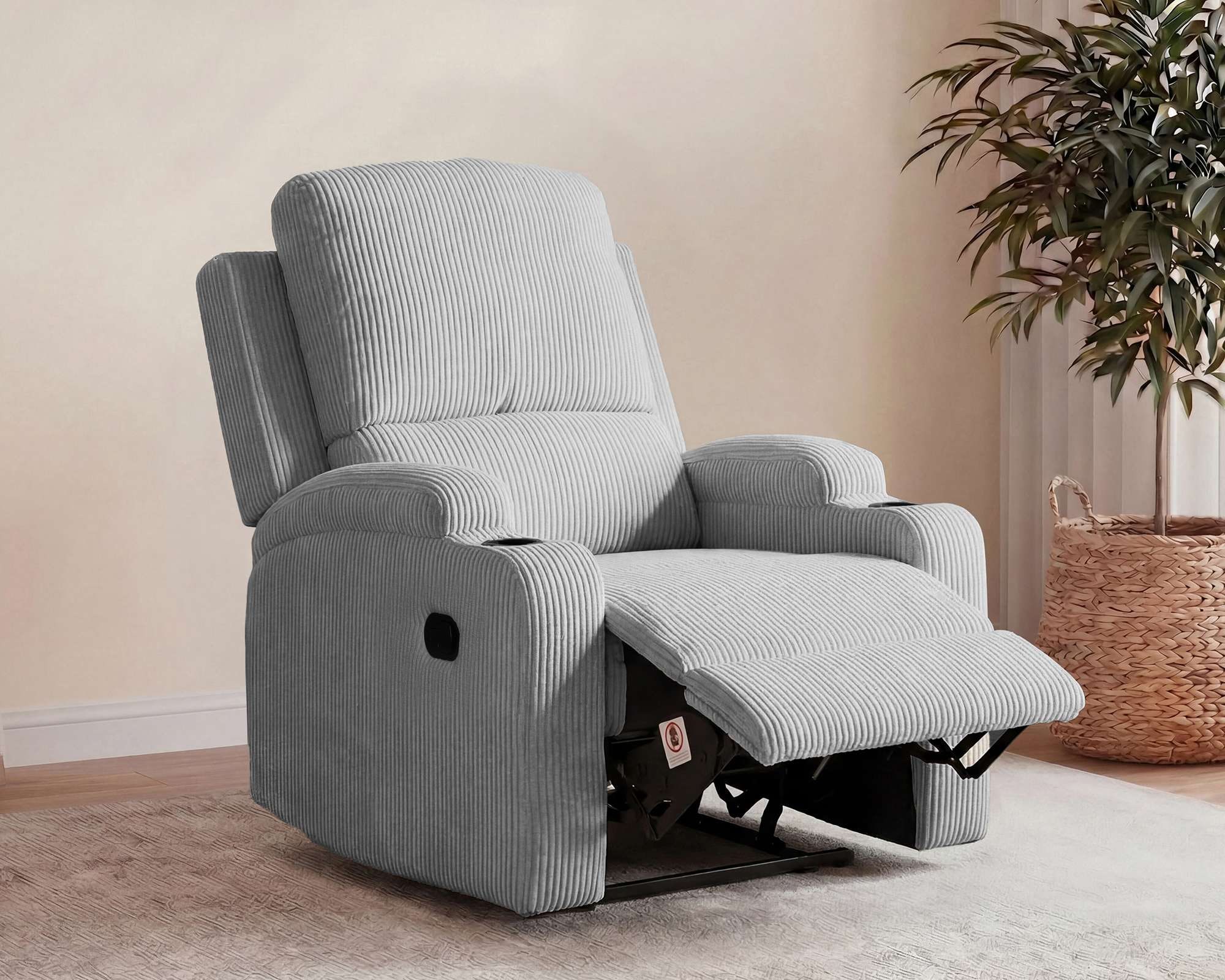 GOODproduct »NAPORI Cord, Kinosessel, Multimedia-Sessel« TV-Sessel mit manueller u elektrischer Relaxfunktion u. Getränkehalter