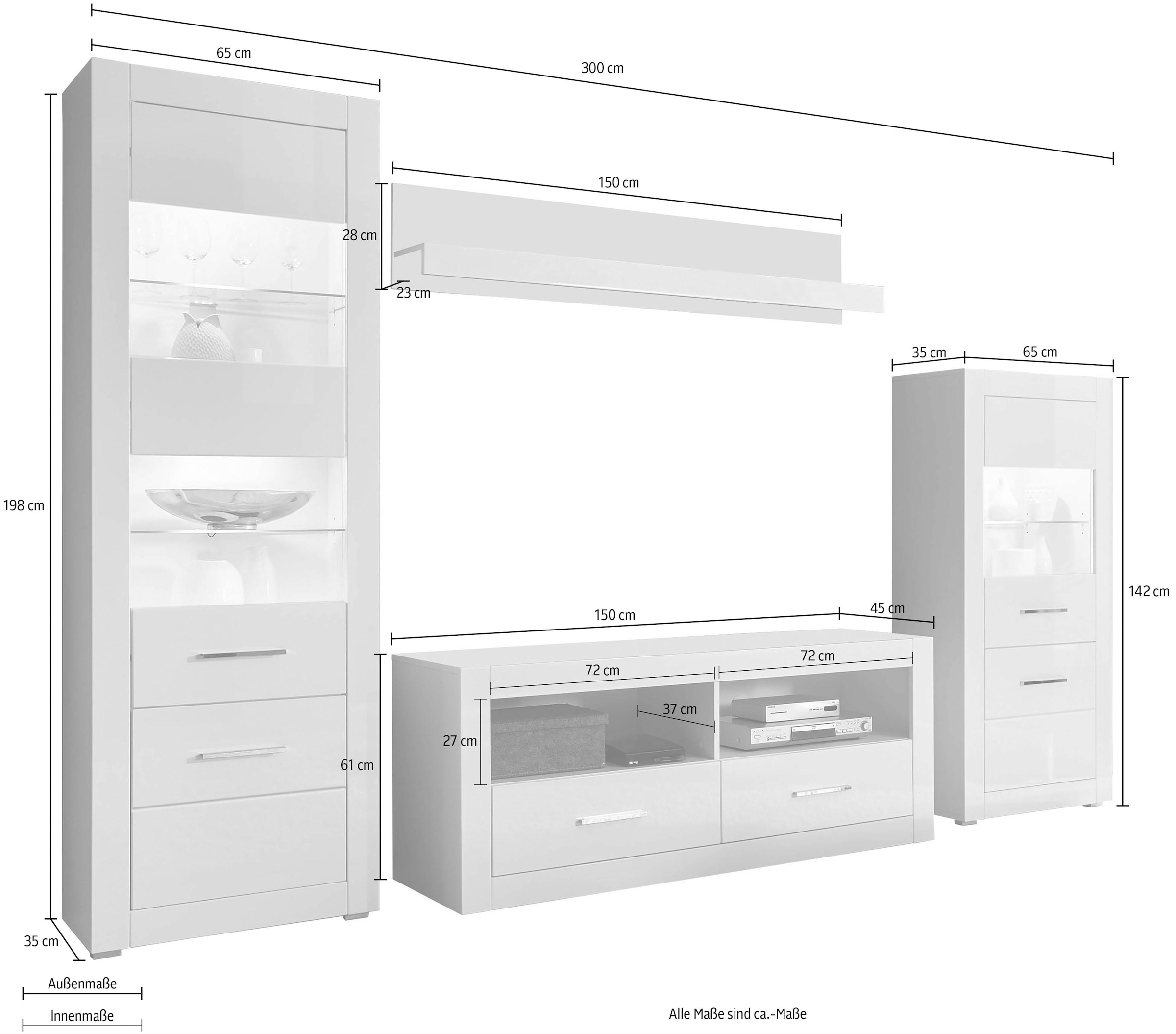 Home affaire Meuble mural »BIANCO« Set, 4 cuis tlg.