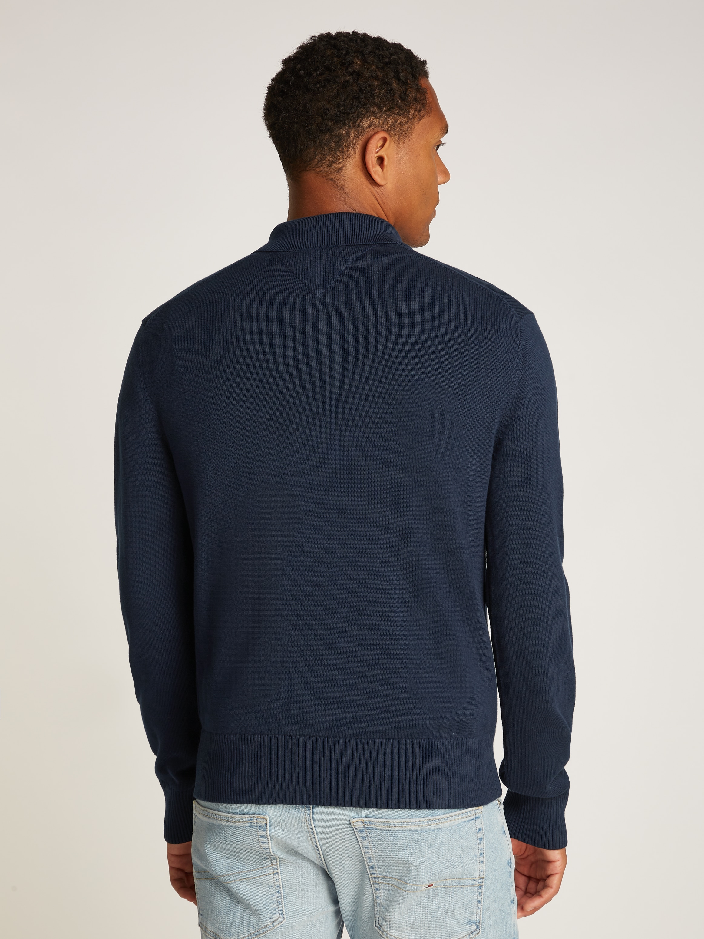 Tommy Jeans Polokragenpullover »TJM SLIM ESSENTIAL POLO SWEATER« mit Logostickerei