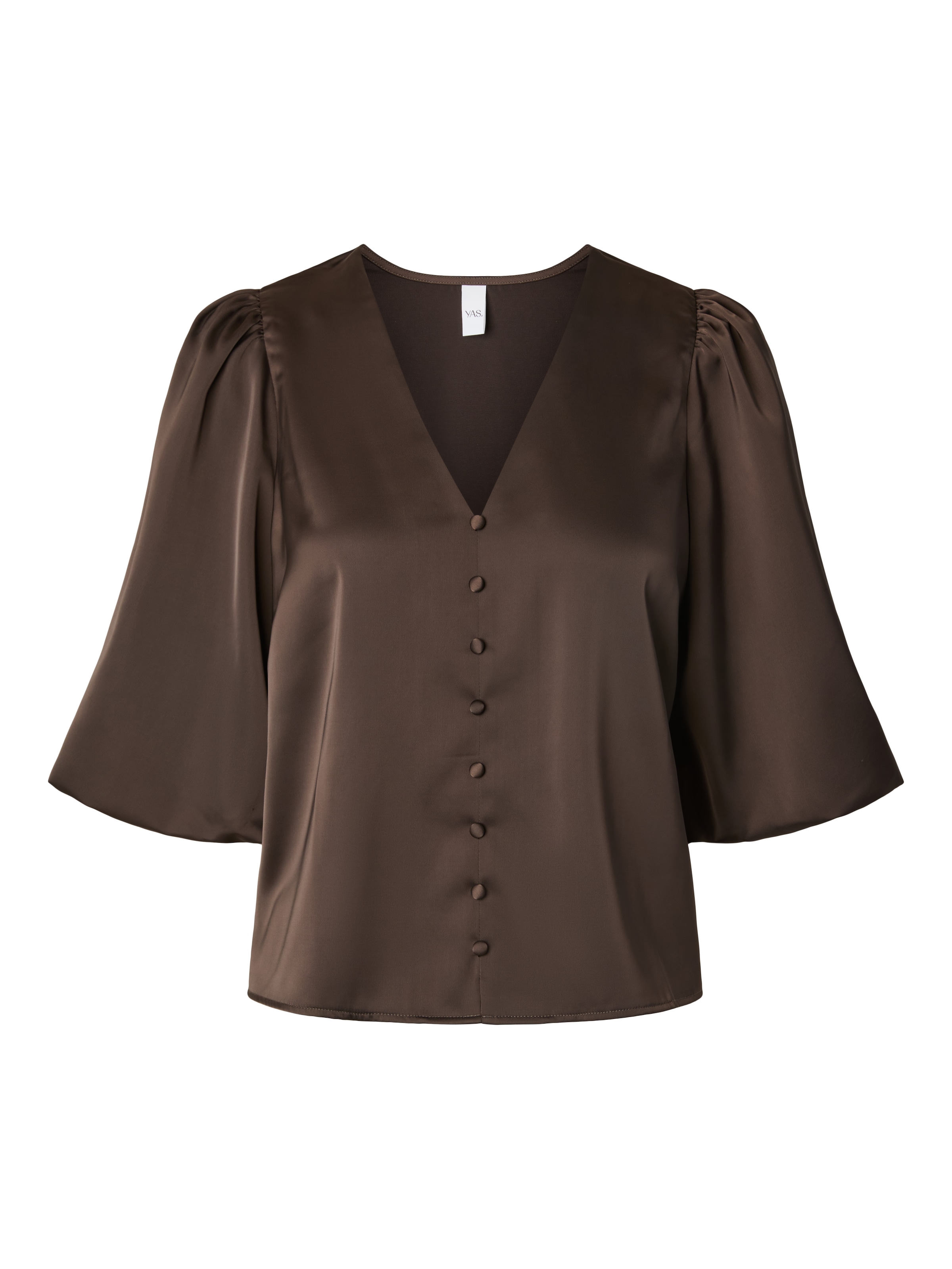 Y.A.S Kurzarmbluse »YASPELLA 2/4 V-NECK TOP S. NOOS« Materialmix, regular fit