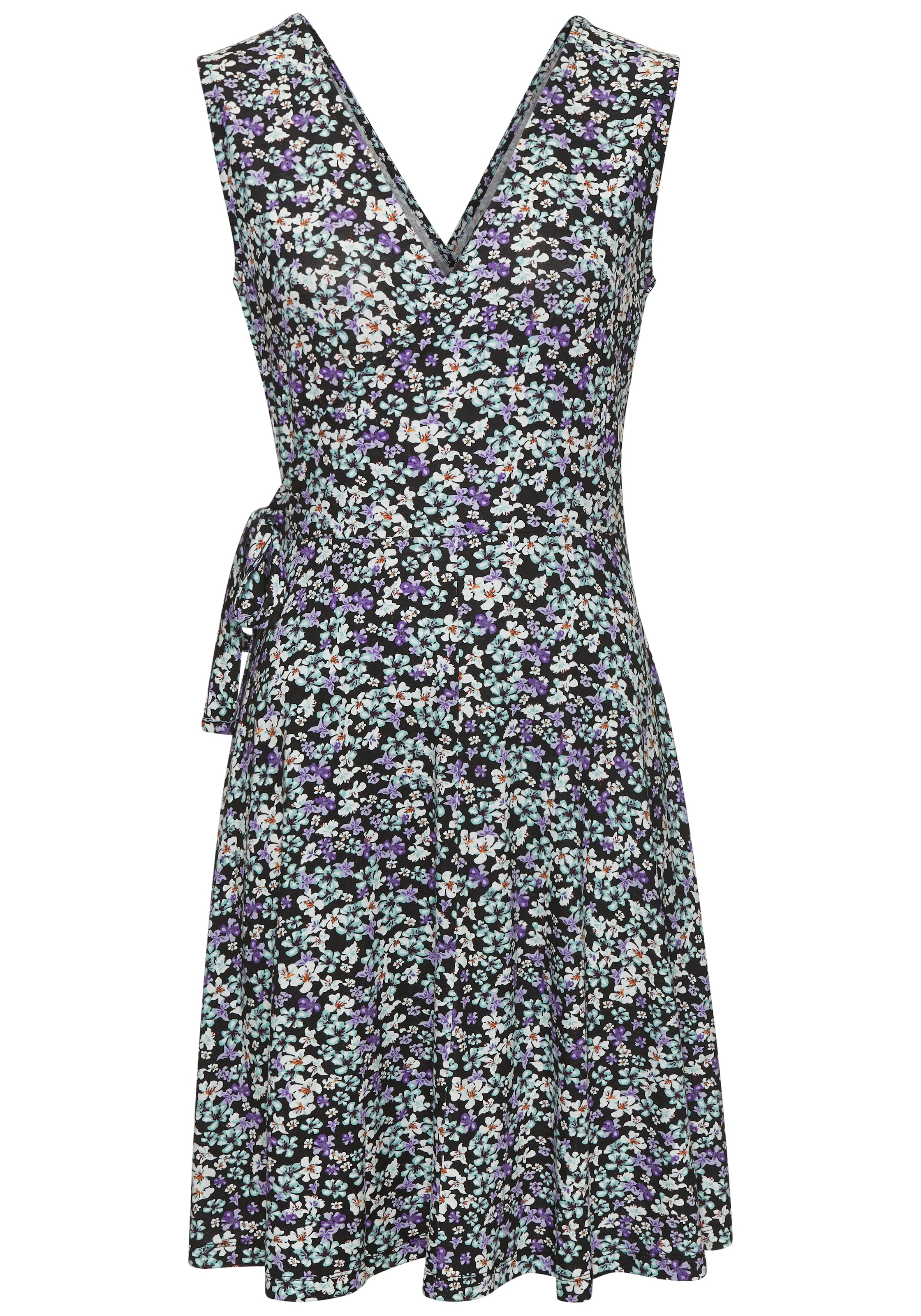 Vivance Jerseykleid mit Alloverdruck und Bindeband, Wickelkleid, Sommerkleid