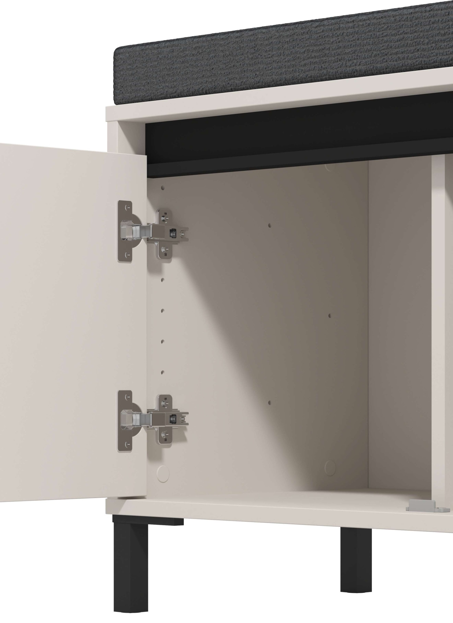 Home affaire Banc à chaussures »Arran, Schuhschrank, Schuhregal, Schuhtruhe, Schuhkommode, Sitzbank« mit abnehmbarem Sitzkissen, zwei Türen (dahinter zwei Fächer)