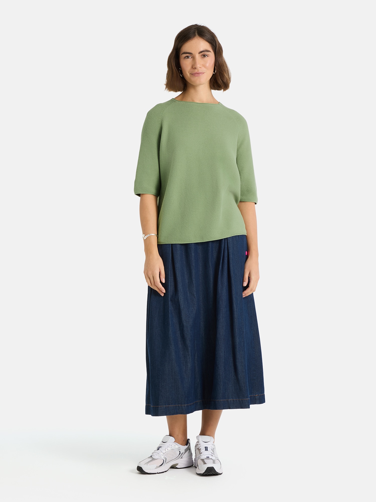 Lieblingsstück Kurzarmpullover »KleraEP« Halbarm mit Rundhals, unifarben