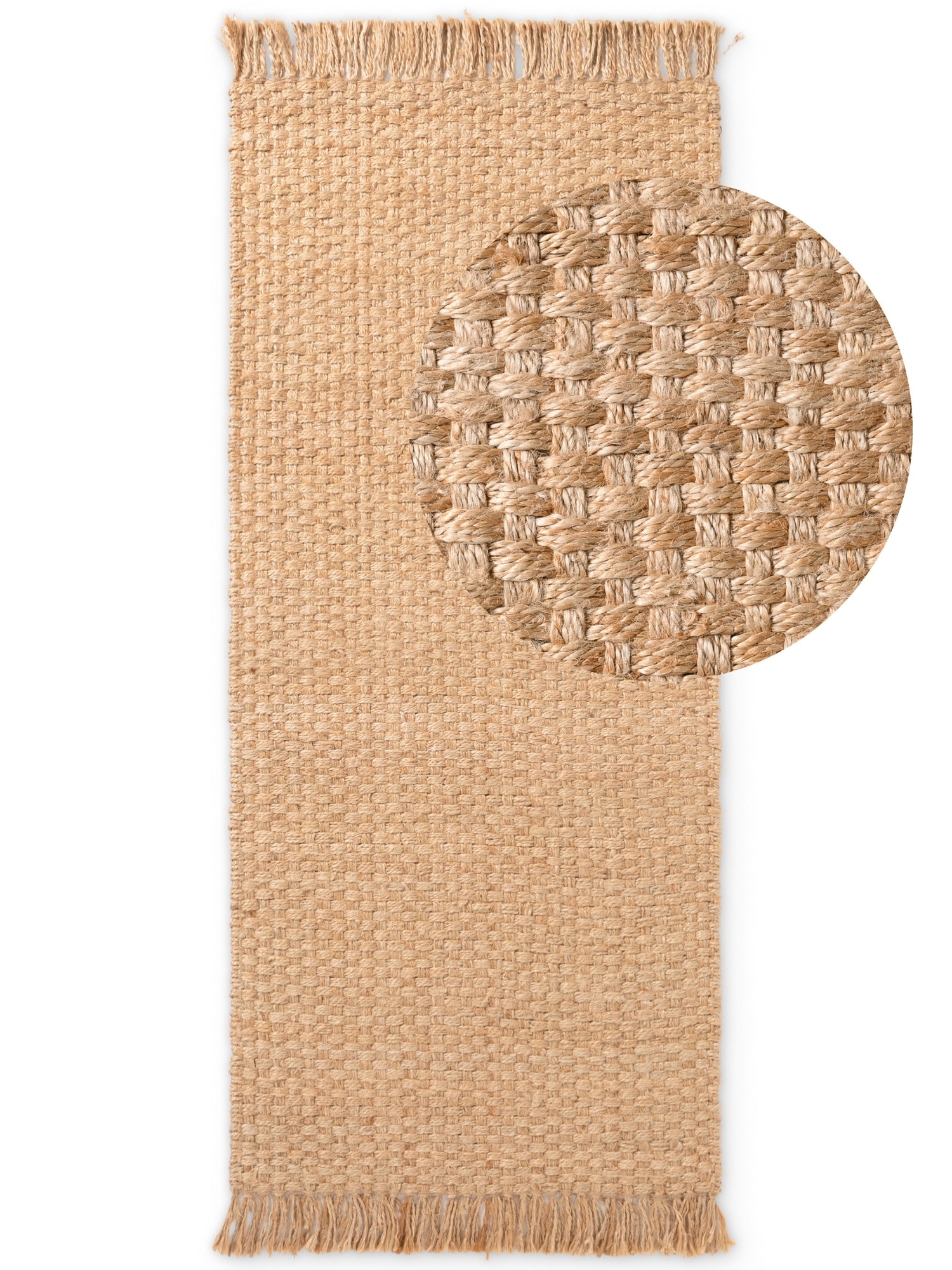 HANSE Home Tapis »Fjord« Rectangulaire 10 mm Höhe Jute, Handgemacht, Naturteppich, Wohnzimmer, Läufer, Fransen