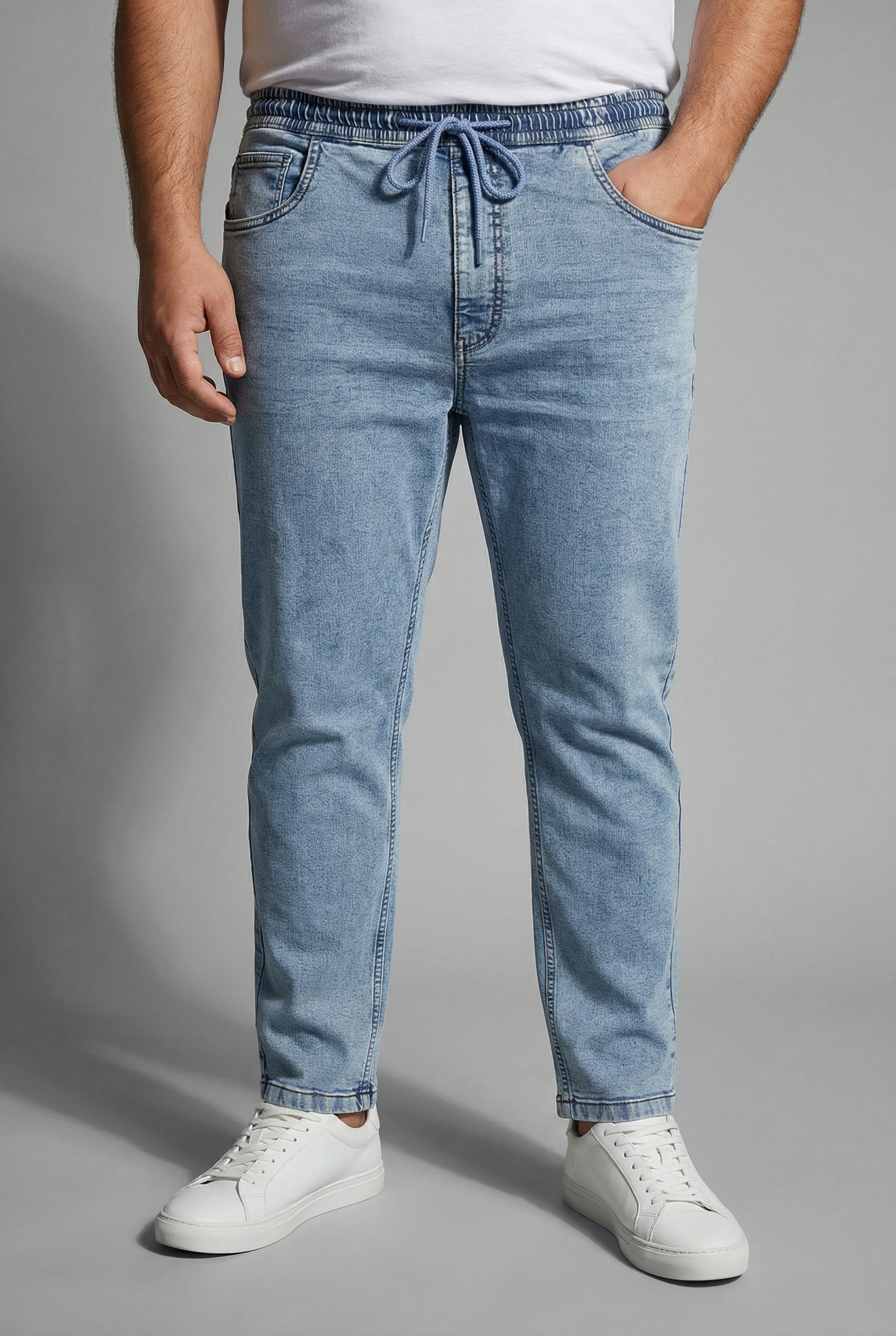 Man's World Plus Schlupfjeans gerade geschnittenes Bein, Regular-Fit, mit Kordelzug