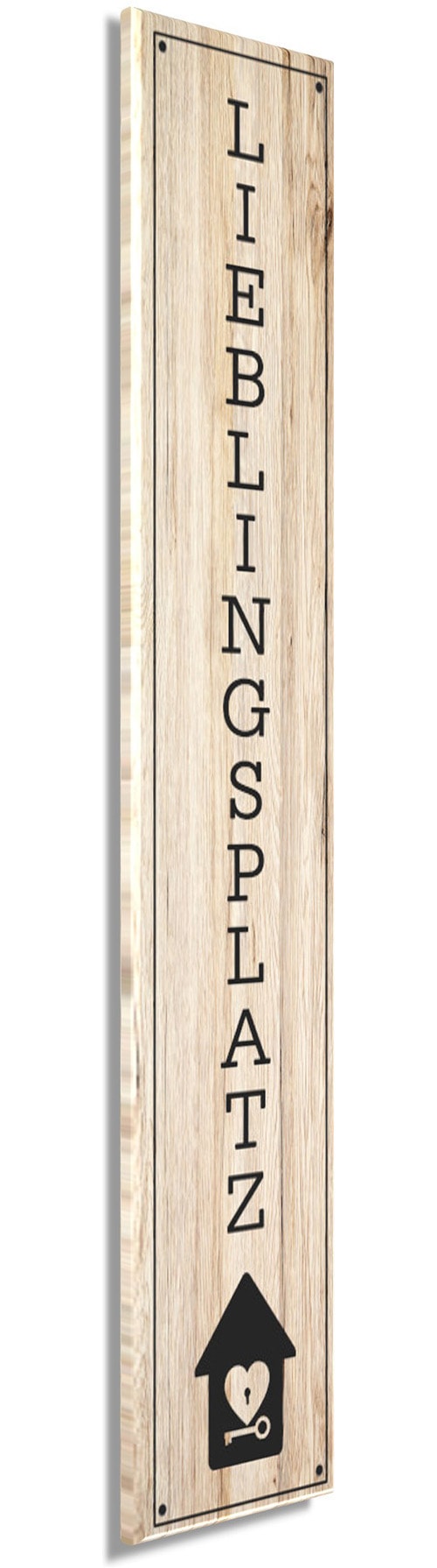 Bönninghoff Leinwandbild »Wandbild LIEBLINGSPLATZ 25x120 cm – Leinwandbild Keilrahmen Deko« Herz | Schriftzug | Schriftzüge | Sprüche | Sprüche & Texte | Symbole 1 Stk. tlg. auf Keilrahmen gespannt