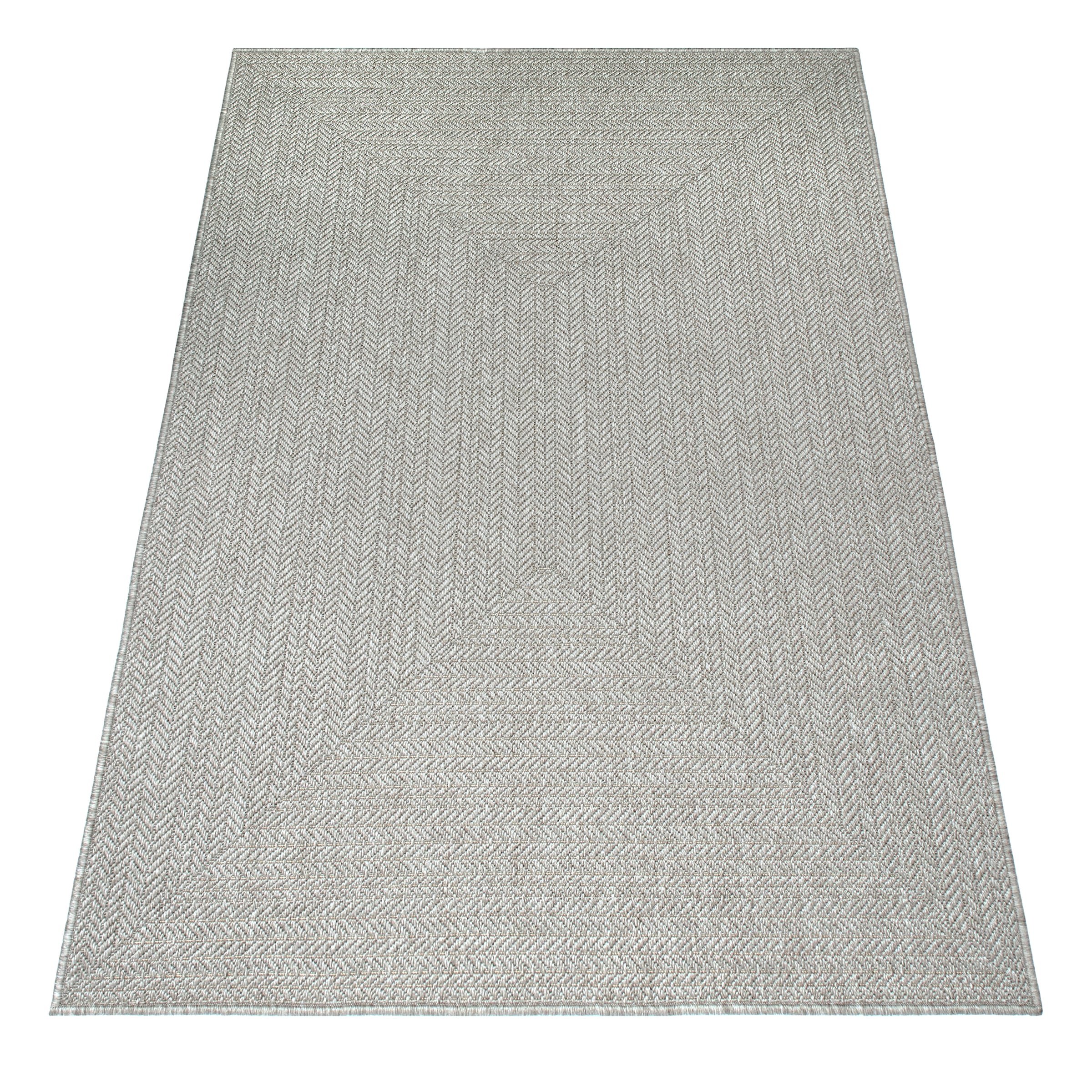 GOODproduct Teppich »Aliv, Fischgräten-Design auch für Balkon und Terrasse« rechteckig 3 mm Höhe In- und Outdoor geeignet, Wetterfest & UV-beständig