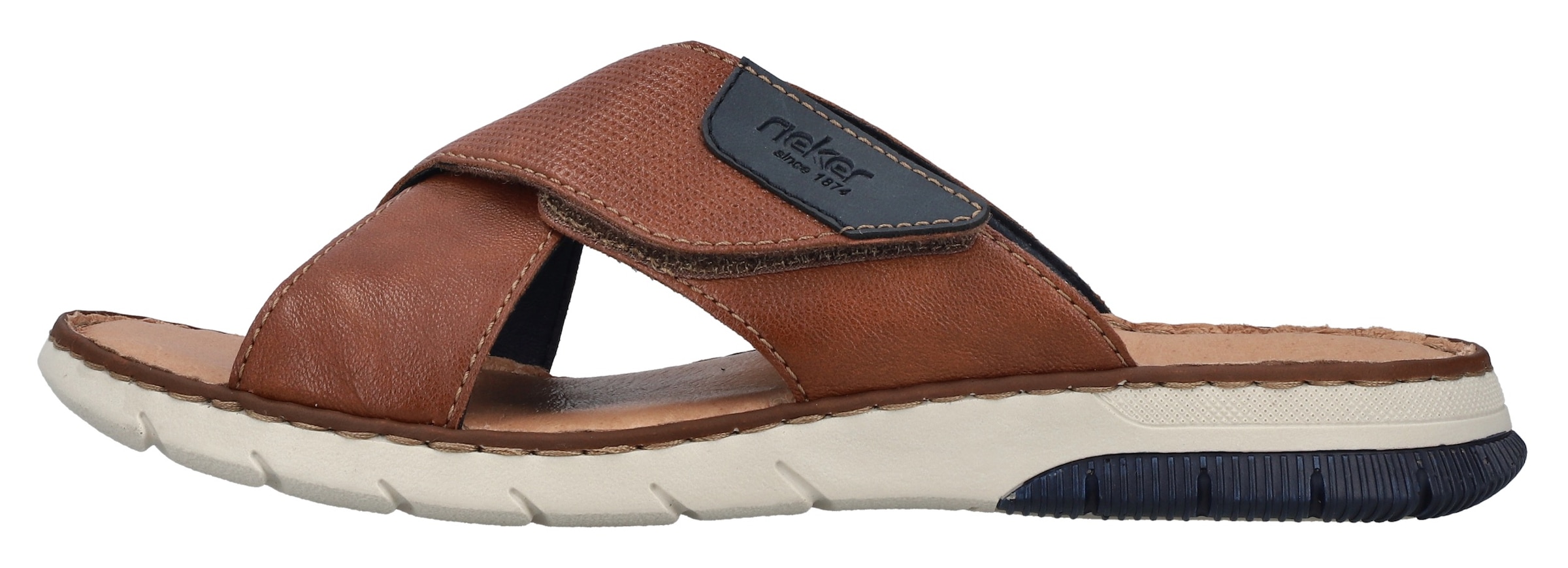 Rieker Pantolette  , Sommerschuh, Schlappen, Klettschuh, mit Klettriemchen