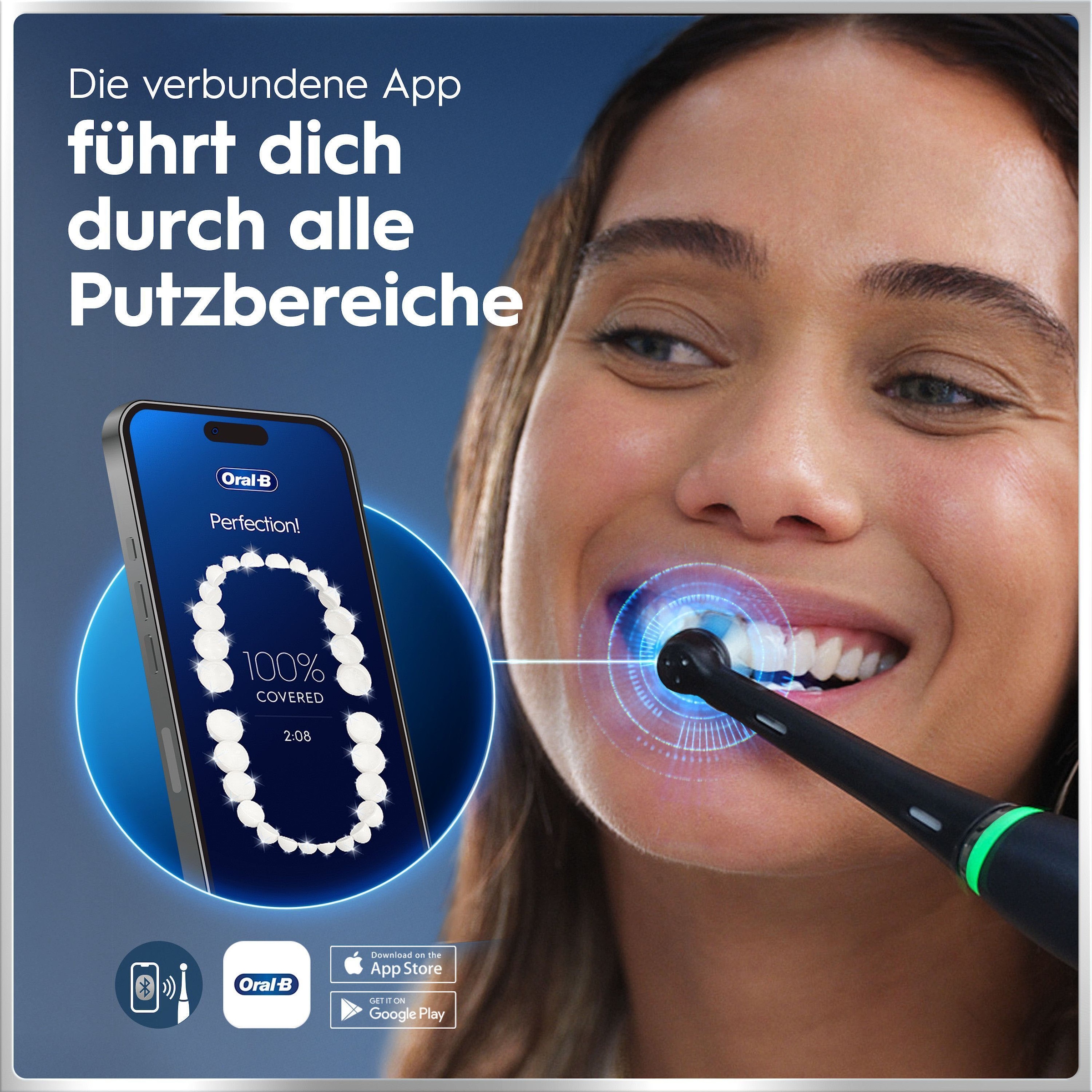 Oral-B Brosse à dents électrique »iO 6« 2 cuis Aufsteckbürsten avec technologie magnétique, écran, 5 modes de brossage, étui de voyage