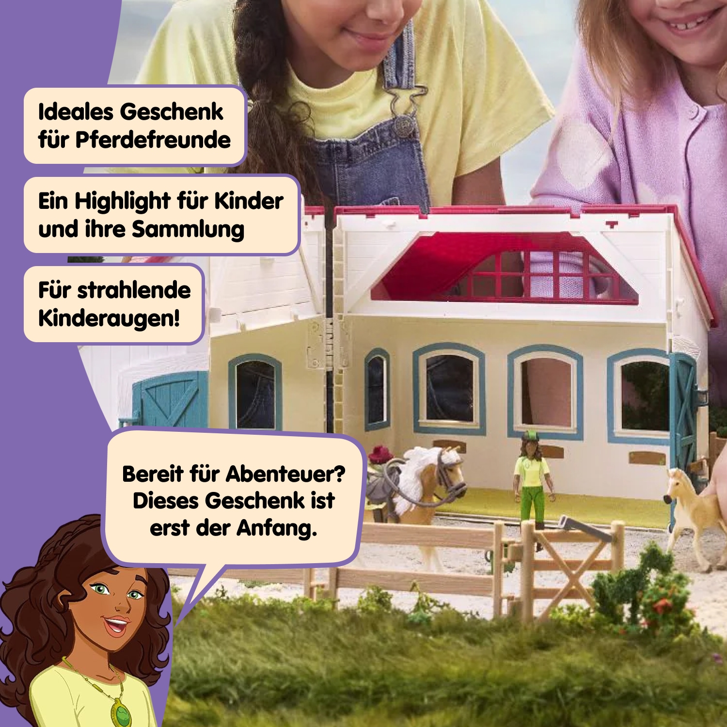 Schleich® Monde de jeu »HORSE CLUB, Offenstall -Kleines Hufeisen (42703)« fabriqué en Europe