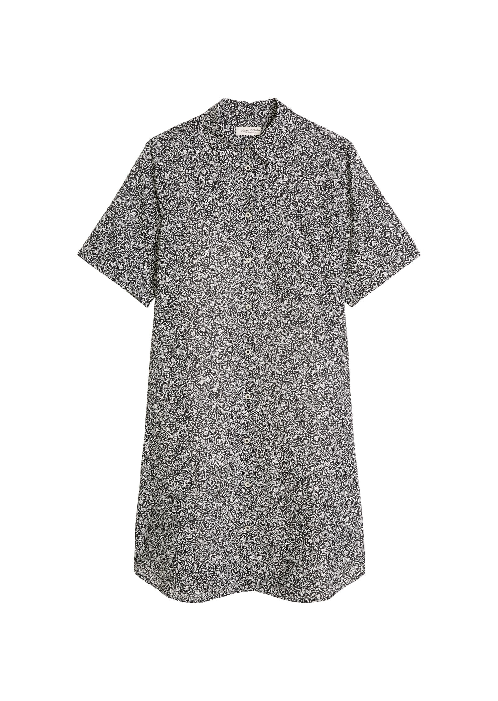 Marc O'Polo Robe chemisier Poches dans les coutures latérales loose aus bedrucktem Baumwoll-Voile