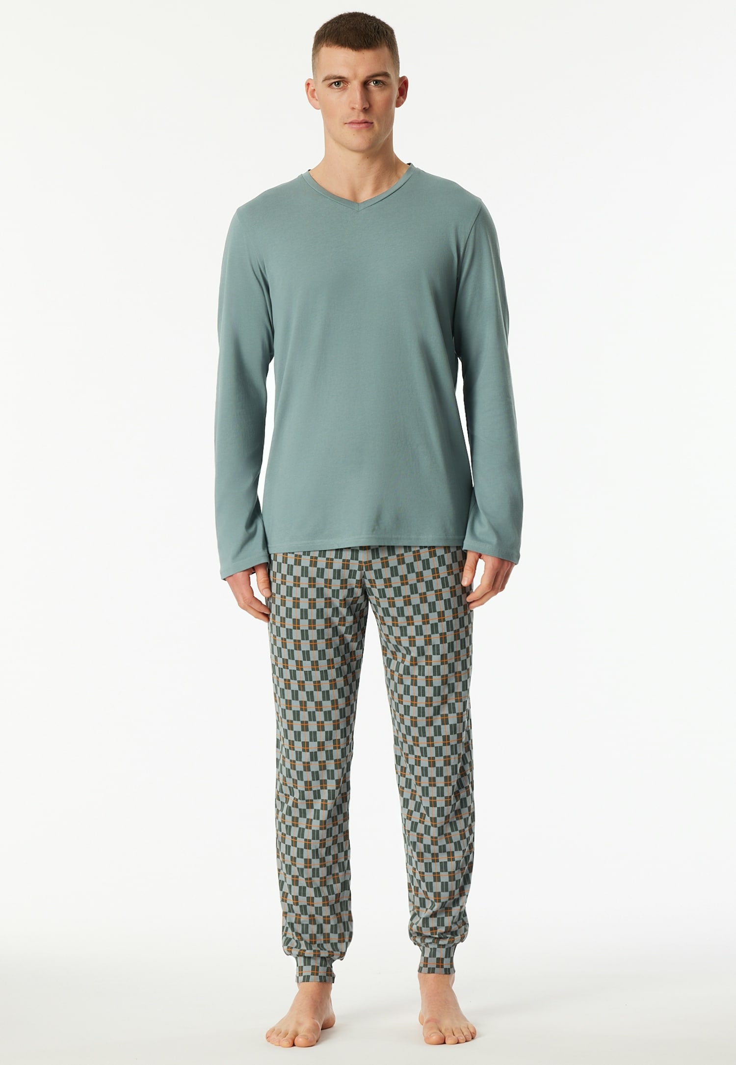 Schiesser Pyjama »Casual Essentials« 2 pièces mit bequemen Bündchen