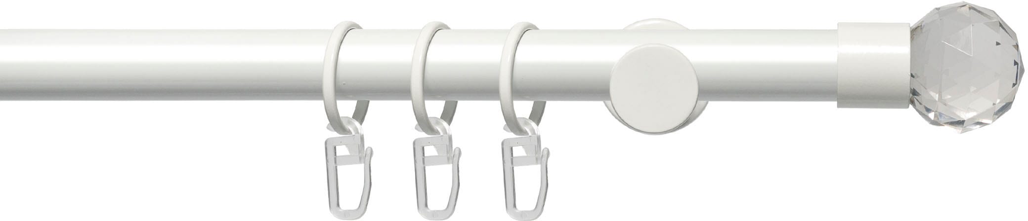 Liedeco Tringle à rideaux »Fertigstilgarnitur 20 mm Power Facettkugel« Ø 20 mm 1 läufig-läufig Fixmass Gardinenstange Komplett