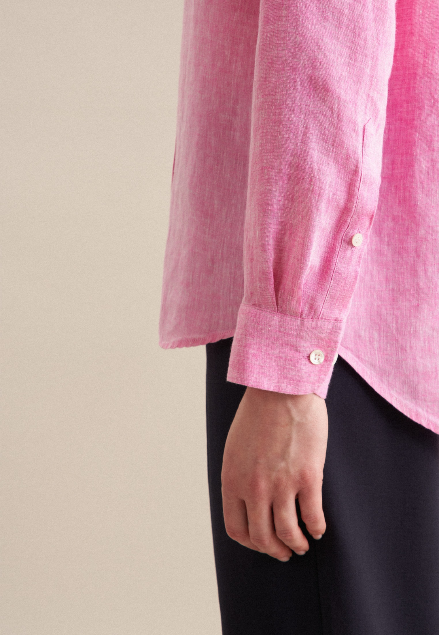 seidensticker Hemdbluse »Schwarze Rose« Langarm Kragen Garnfärber