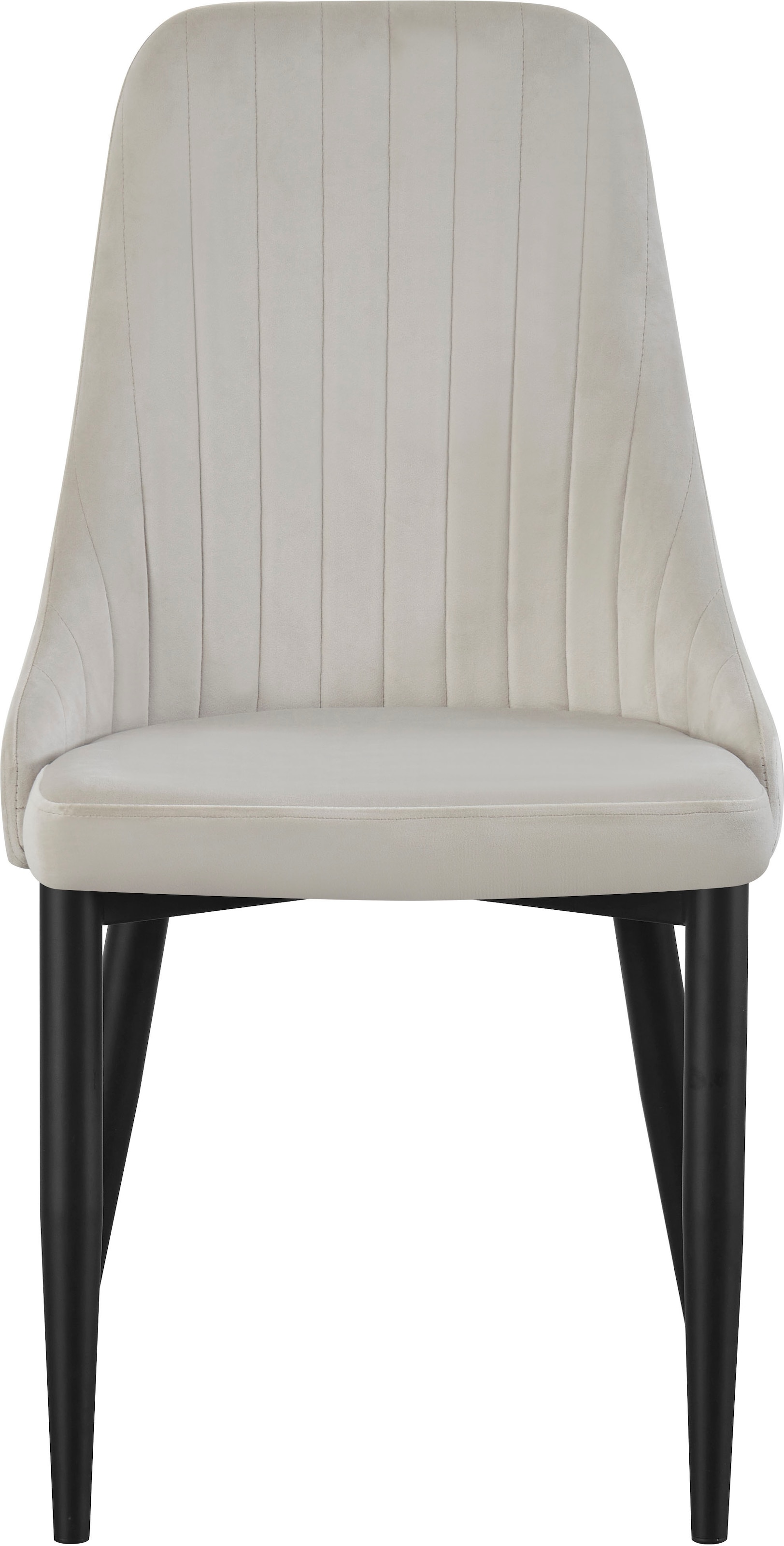 Home affaire Chaise de salle à manger »GARNBY, 2er Set, mit Metallgestell in matt schwarz« (Set) 2 cuisin verschiedenen Farben, Belsatbarkeit pro Stuhl 120 kg, Velour Stoff