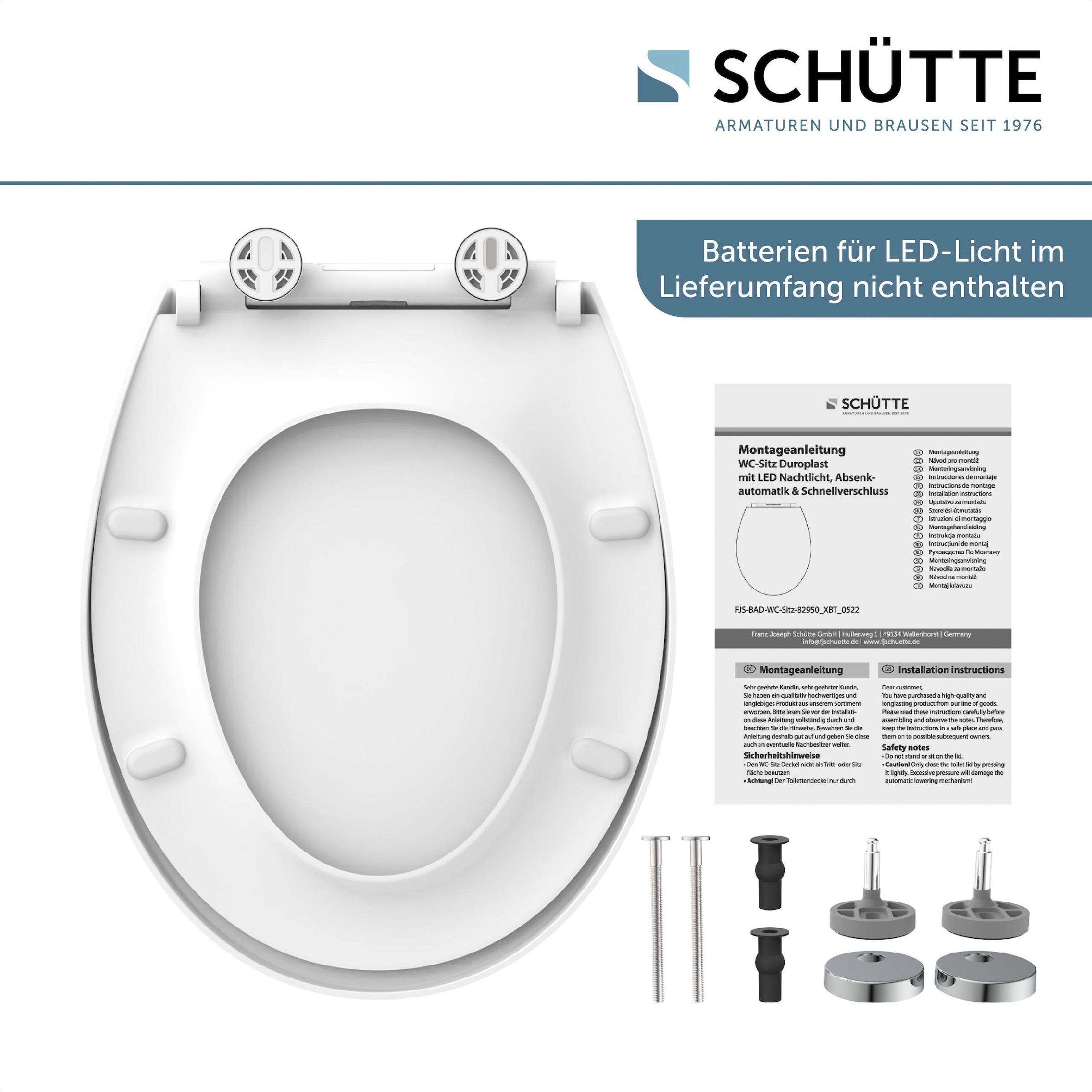 Schütte WC-Sitz mit LED, Absenkautomatik, Schnellverschluss