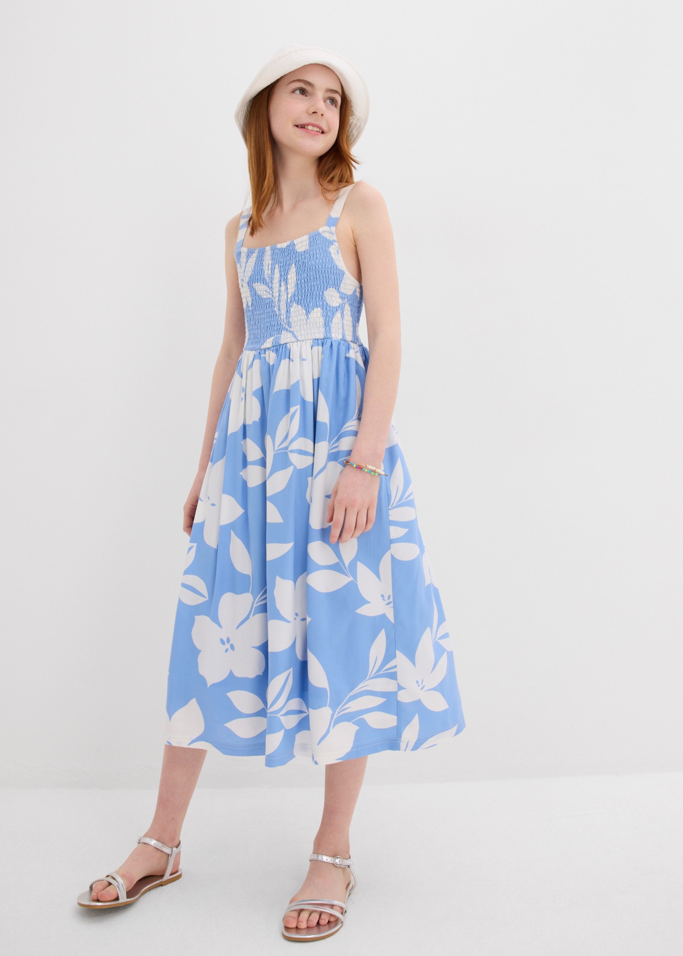 bonprix Robe midi longueur genou, avec imprimé mignon, en tissu viscose doux