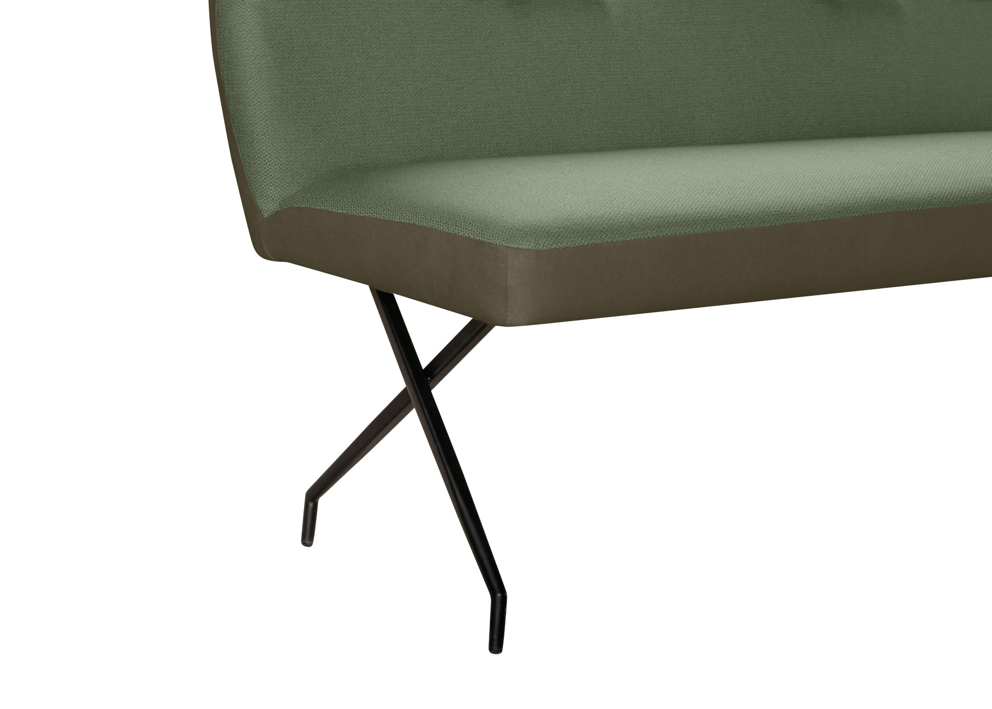 GOODproduct Banc d'angle »Bruna Esszimmerbank, Bank, Küchenbank, Polsterbank« Mattschwarzes Metallgestell, 2-Stoff-Design, Wellenfederung im Sitz