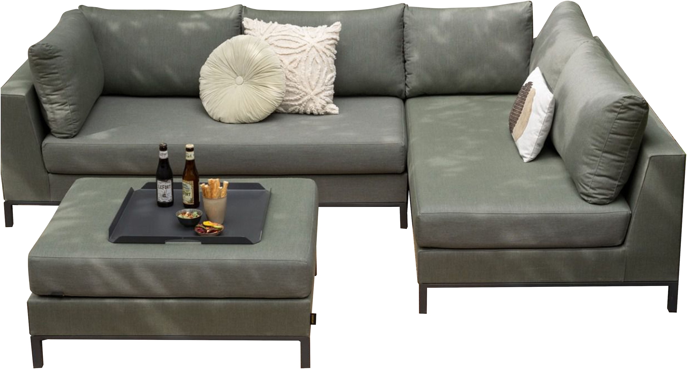 WOOOD Canapé d'angle »Sicilié Aluminiumgestell Dyed Acrylic-Stoff, H 60 x B 246 x D 262 cm« capacité de charge totale 500 kg, résistant aux UV et à l'eau chlorée