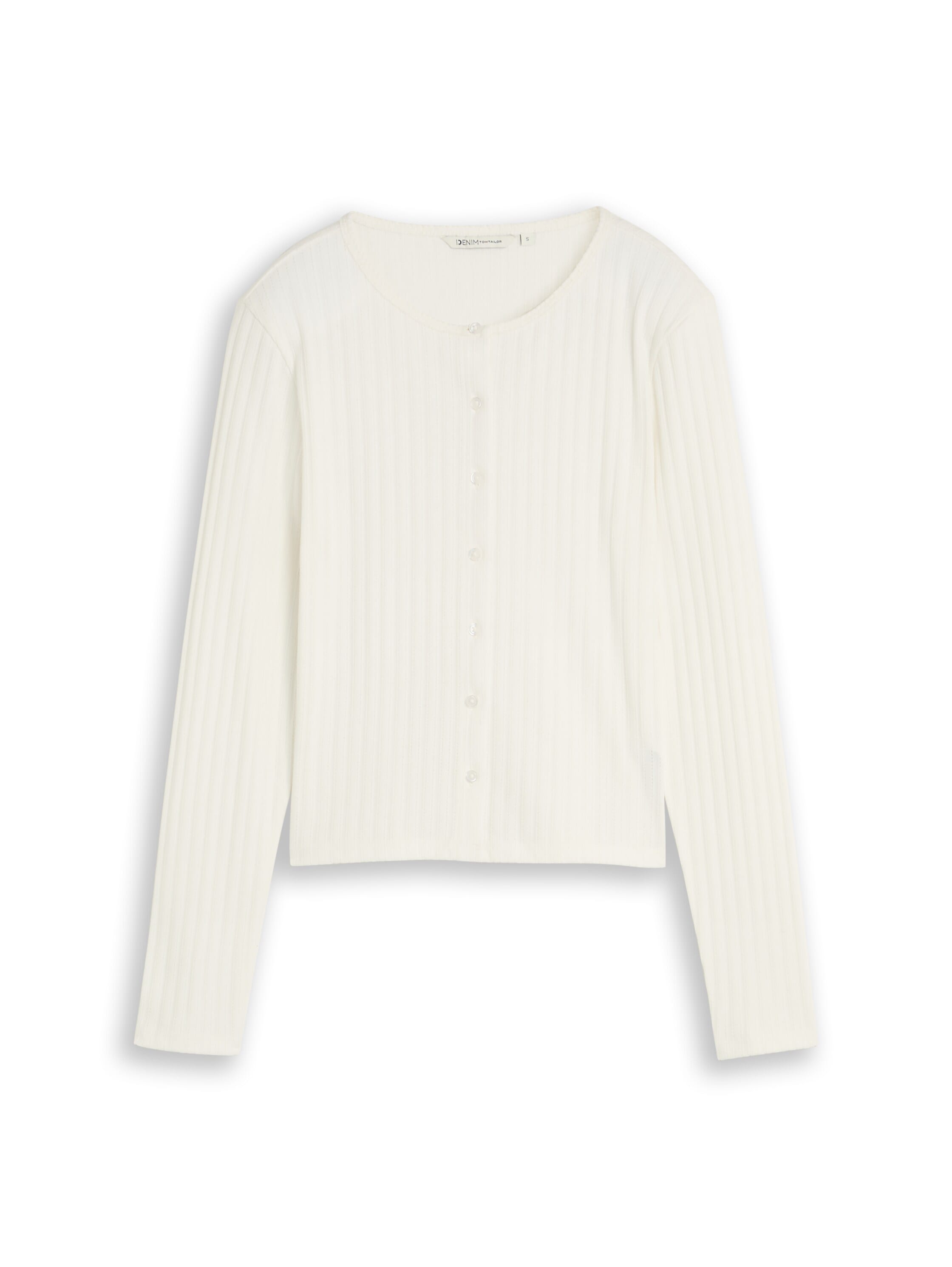 TOM TAILOR Denim Cardigan avec fine structure et patte de boutonnage