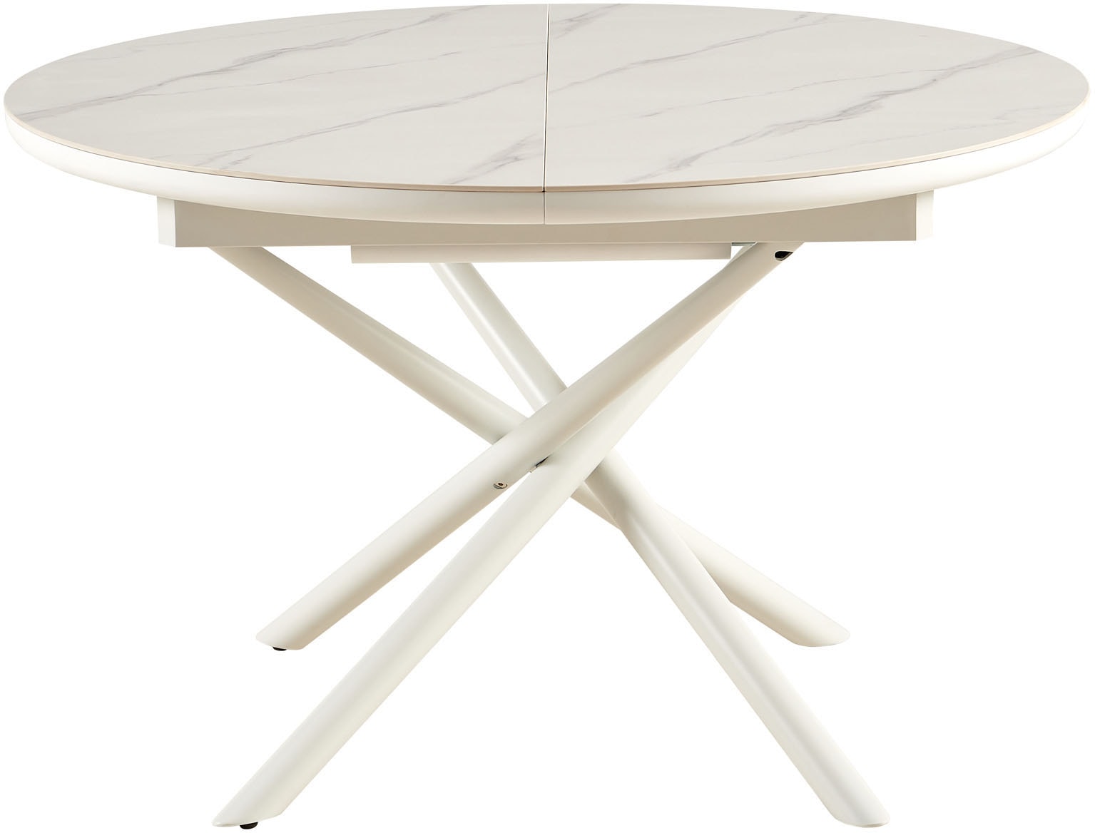 SalesFever Esstisch »Stuttgart Esstisch für stilvolles Speisen« rund, Keramik, ausziehbar auf 120 - 160 cm