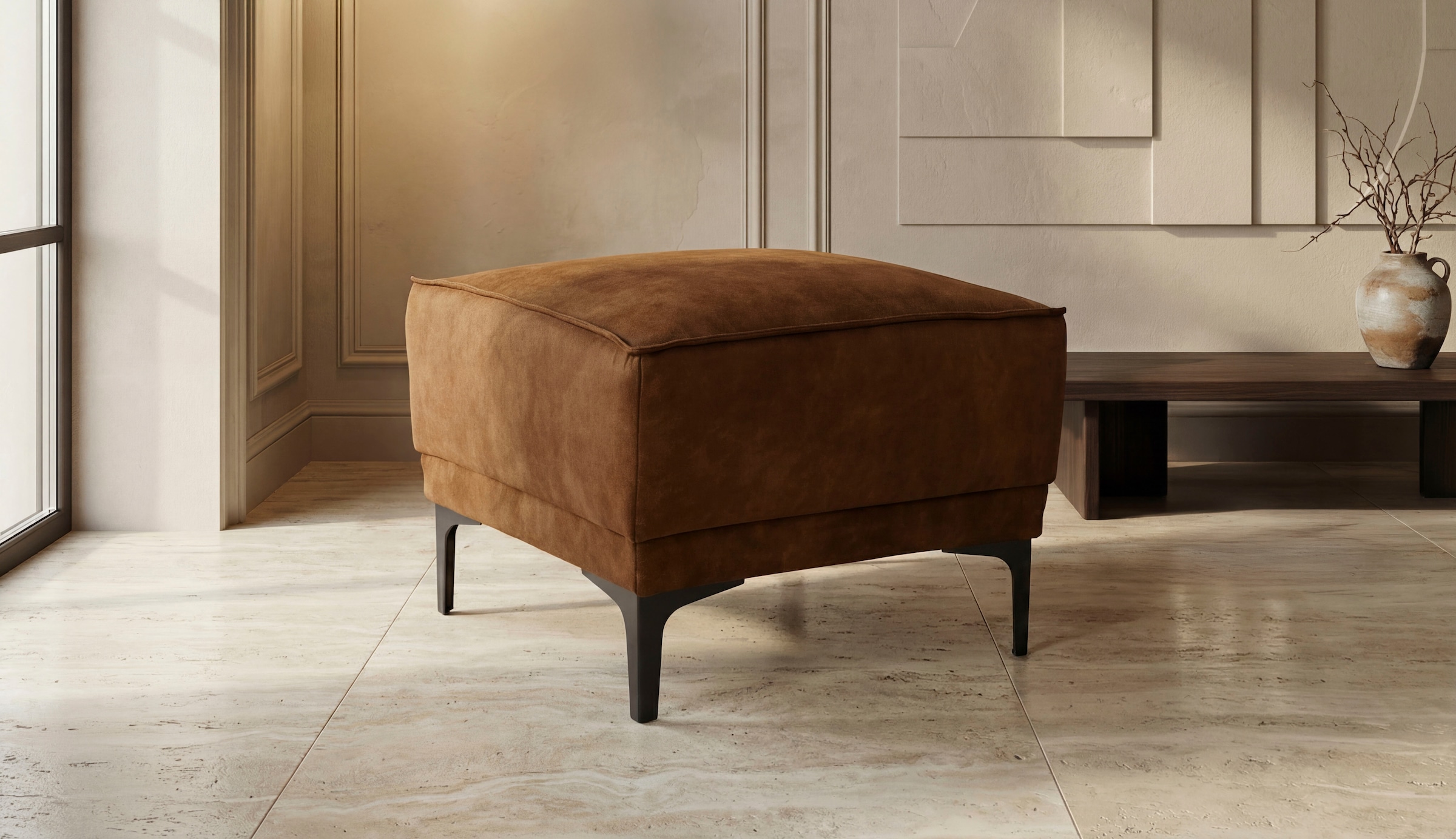 GOODproduct Hocker »Oland Luxus-Microfaser Polsterhocker« passend zur Serie OLAND