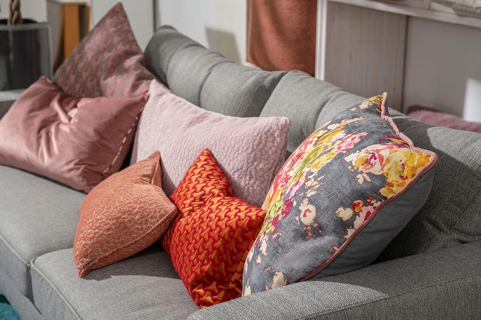 H.O.C.K. Dekokissen »Puno« mit rosa Muster, Kissenhülle mit Füllung, 1 Stück