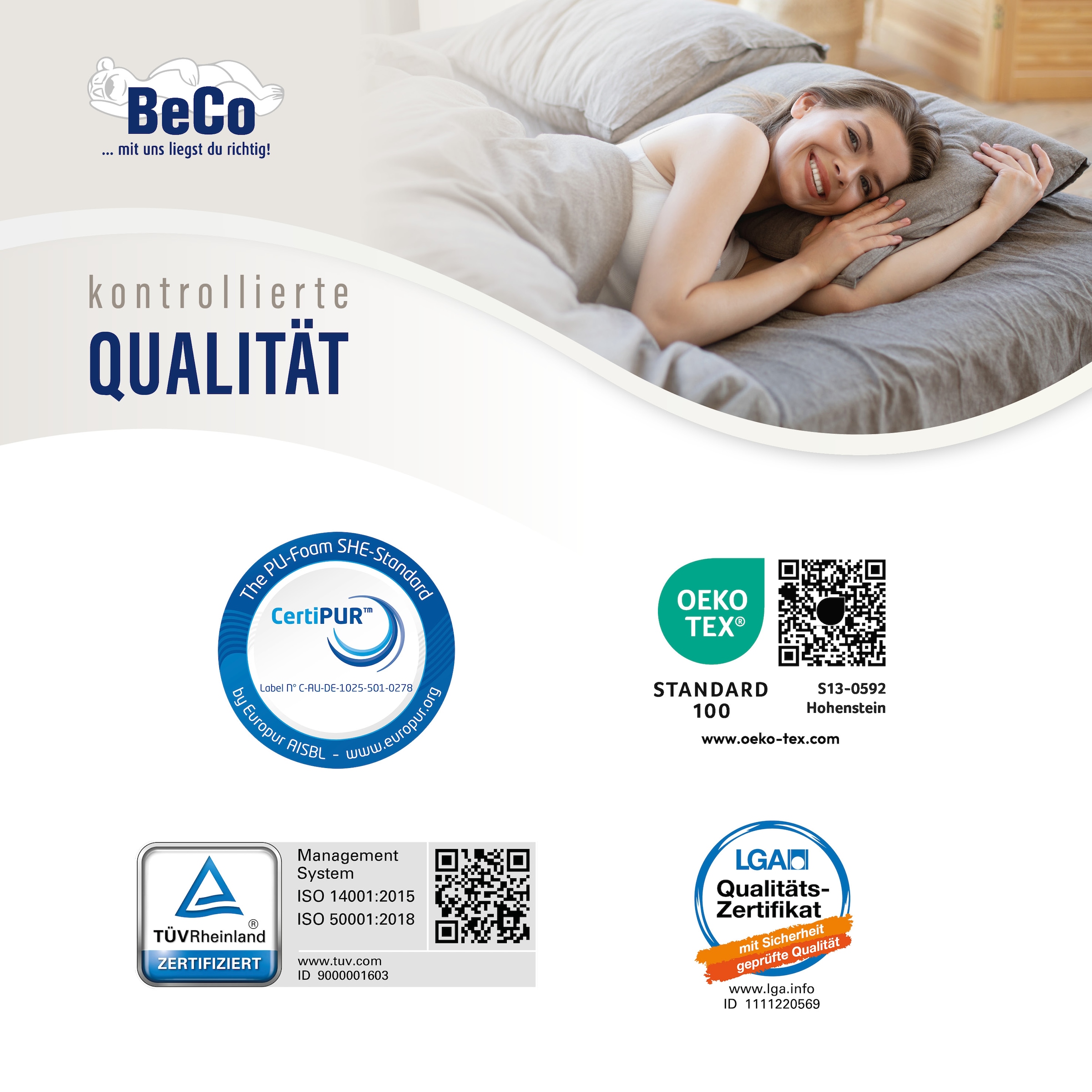 Beco Matelas à ressorts ensachés »Matratze,7 Zonen, Federkernmatratze, zwei Liegeseiten« Maxima Plus, 90x200 cm en H3 par Stiftung Warentest "BON (1,8)"