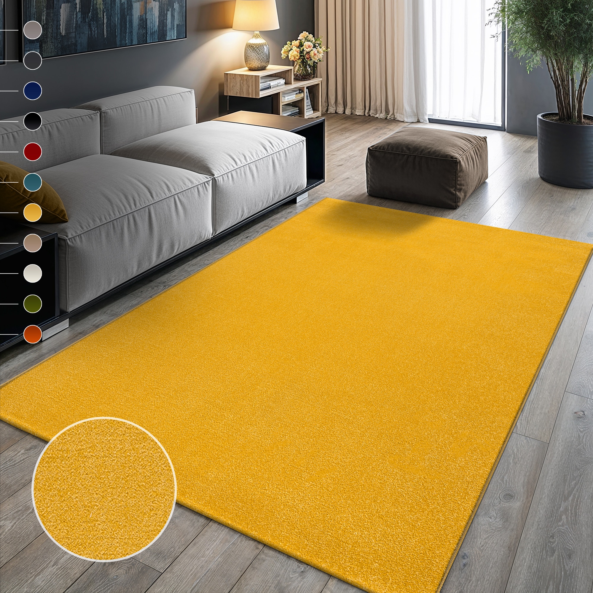 Sanat Tapis »UNI   , auch als Läufer- und Rundgrössen erhältlich« Rectangulaire 13 mm Höhe robuster Kurzflorteppich, grosse Farbauswahl, Wohnzimmer, alle Räume