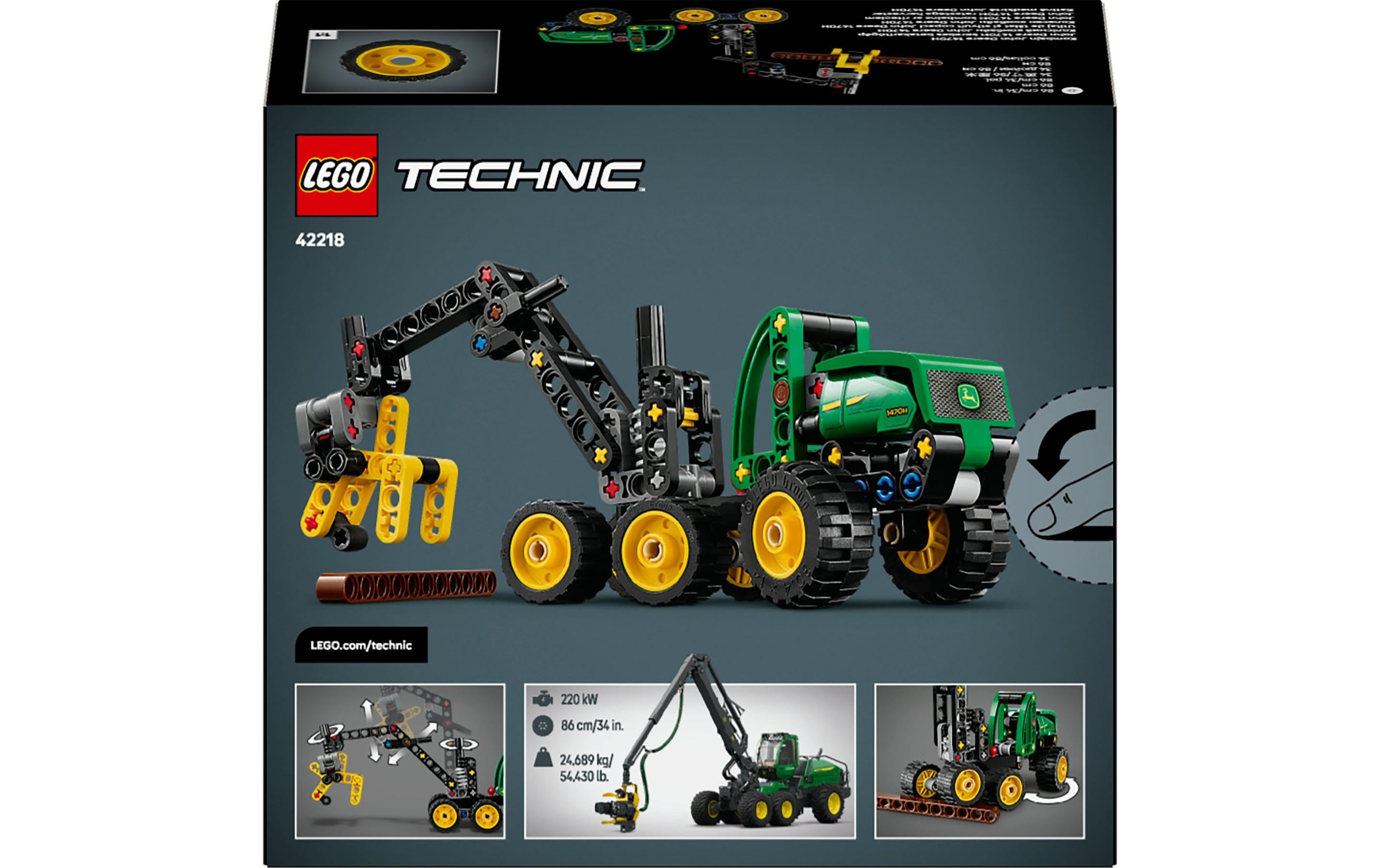 LEGO® Konstruktionsspielsteine »Technic John Deere 1470H Rad-Harvester 42218«
