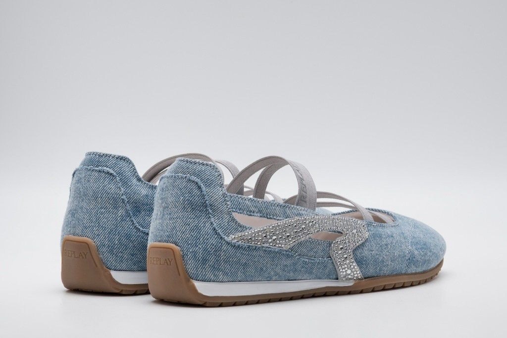 Replay Ballerines Sneaker  mocassin, chaussure d'été, chaussure à enfiler avec strass latéraux