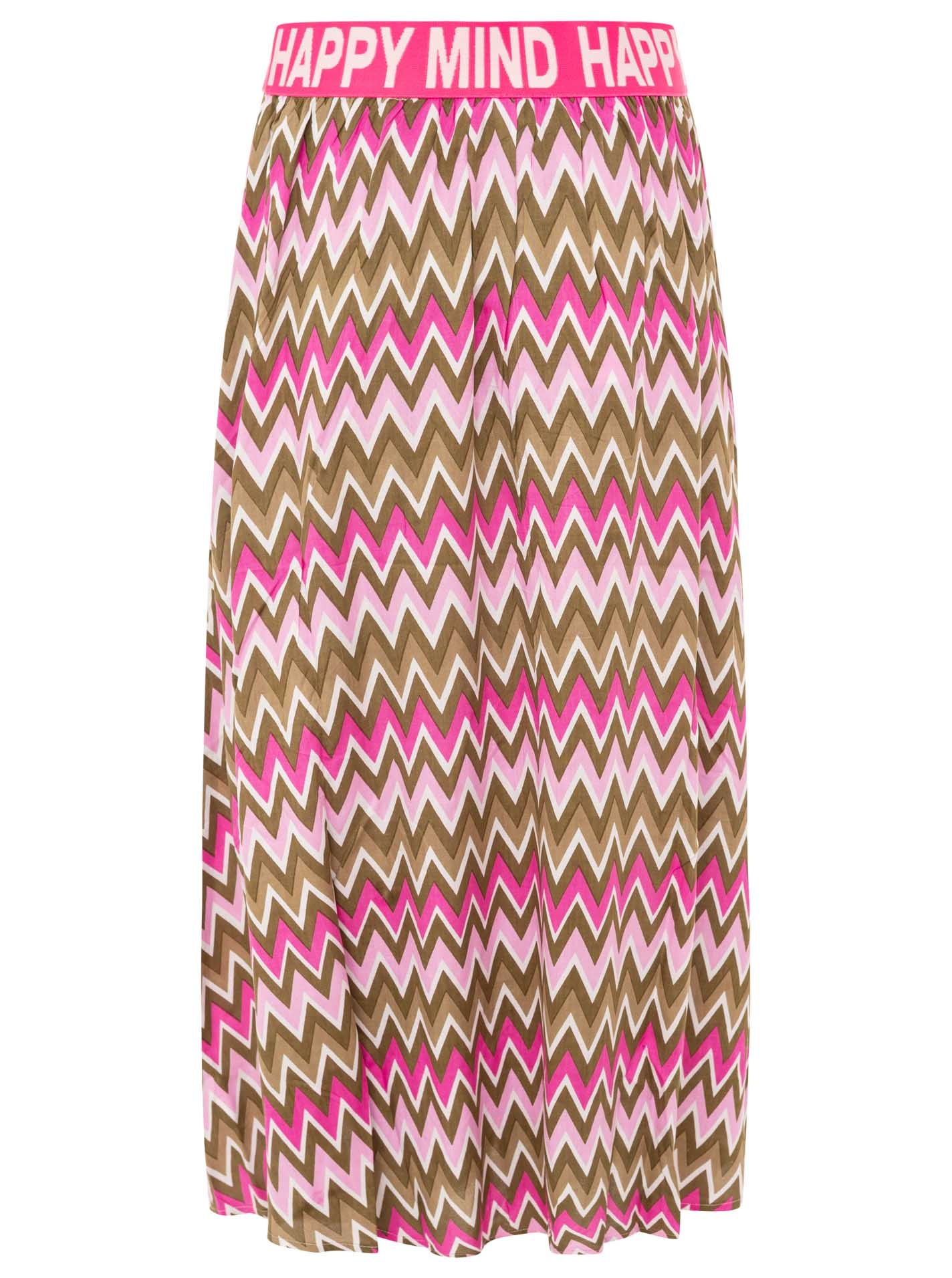 Zwillingsherz Maxi jupe »"Zick Zack"« farbiges Zackenmuster, Gummizug mit Schrift, knöchellang