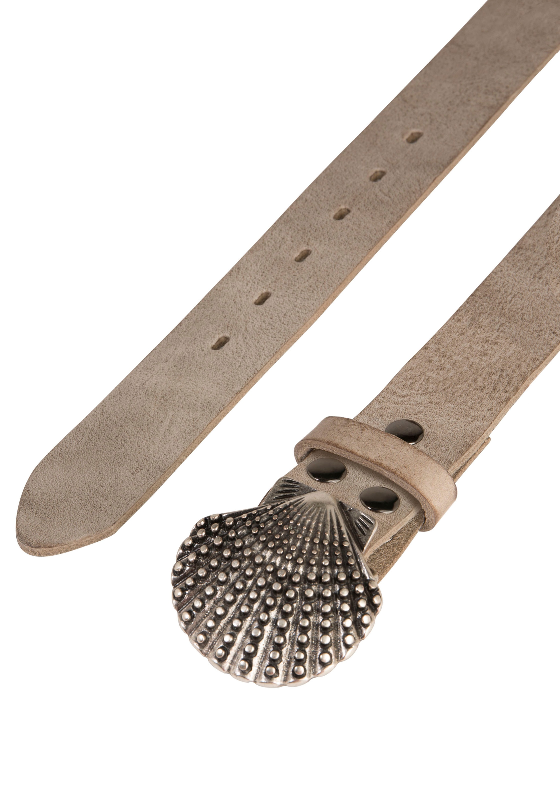 Rettungsring Gürtel Ledergürtel mit austauschbarer Schliesse »Muschel Nieten«